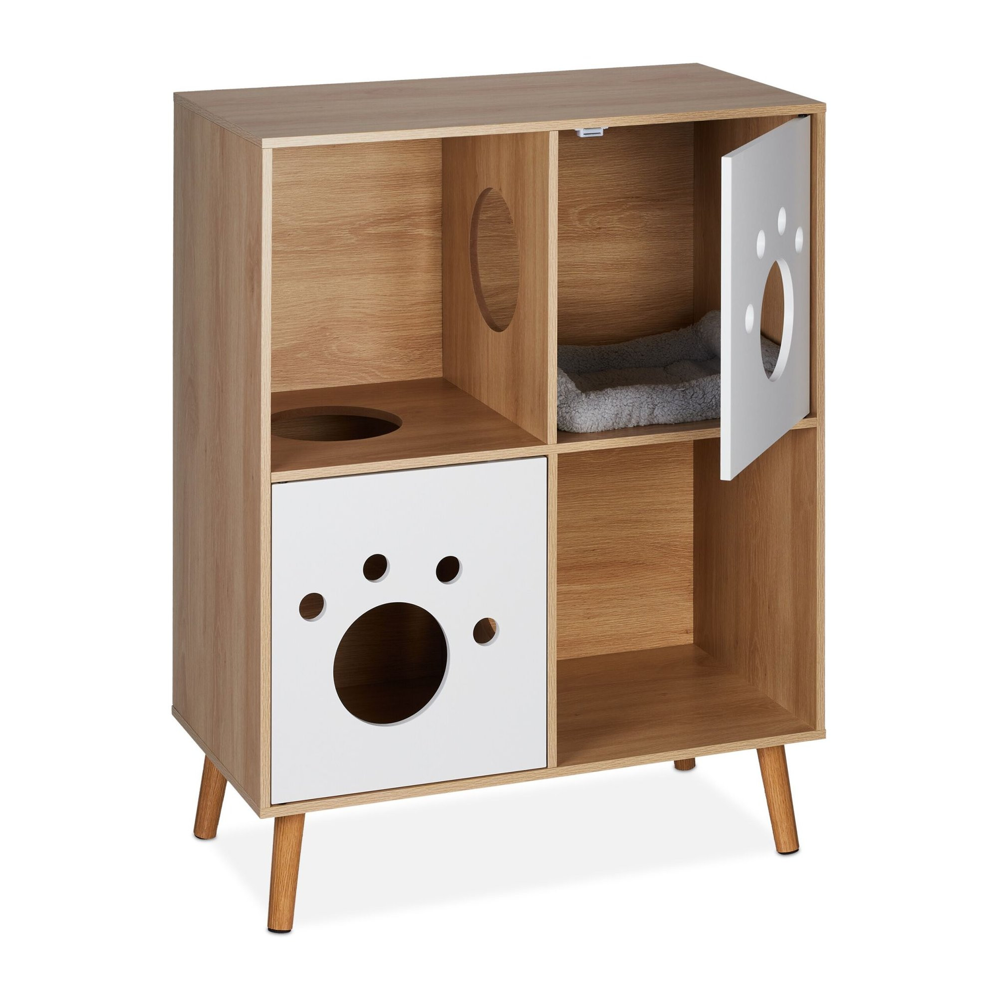 Kattenkast met 4 compartimenten