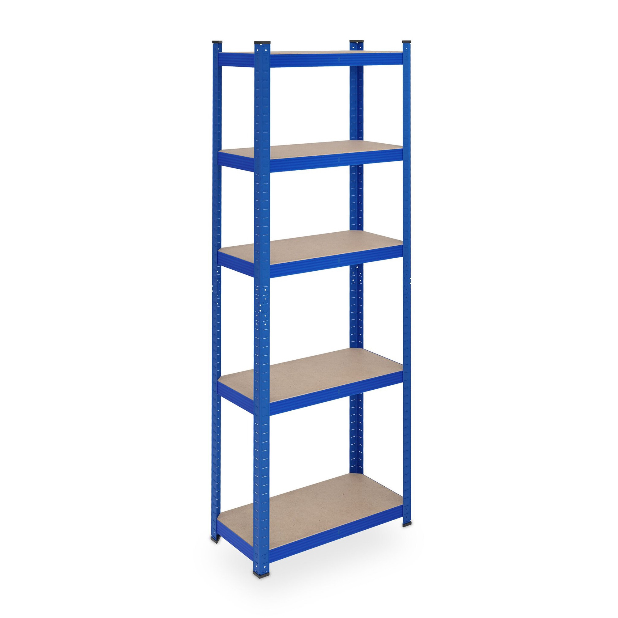 Scaffali robusti blu con 5 livelli