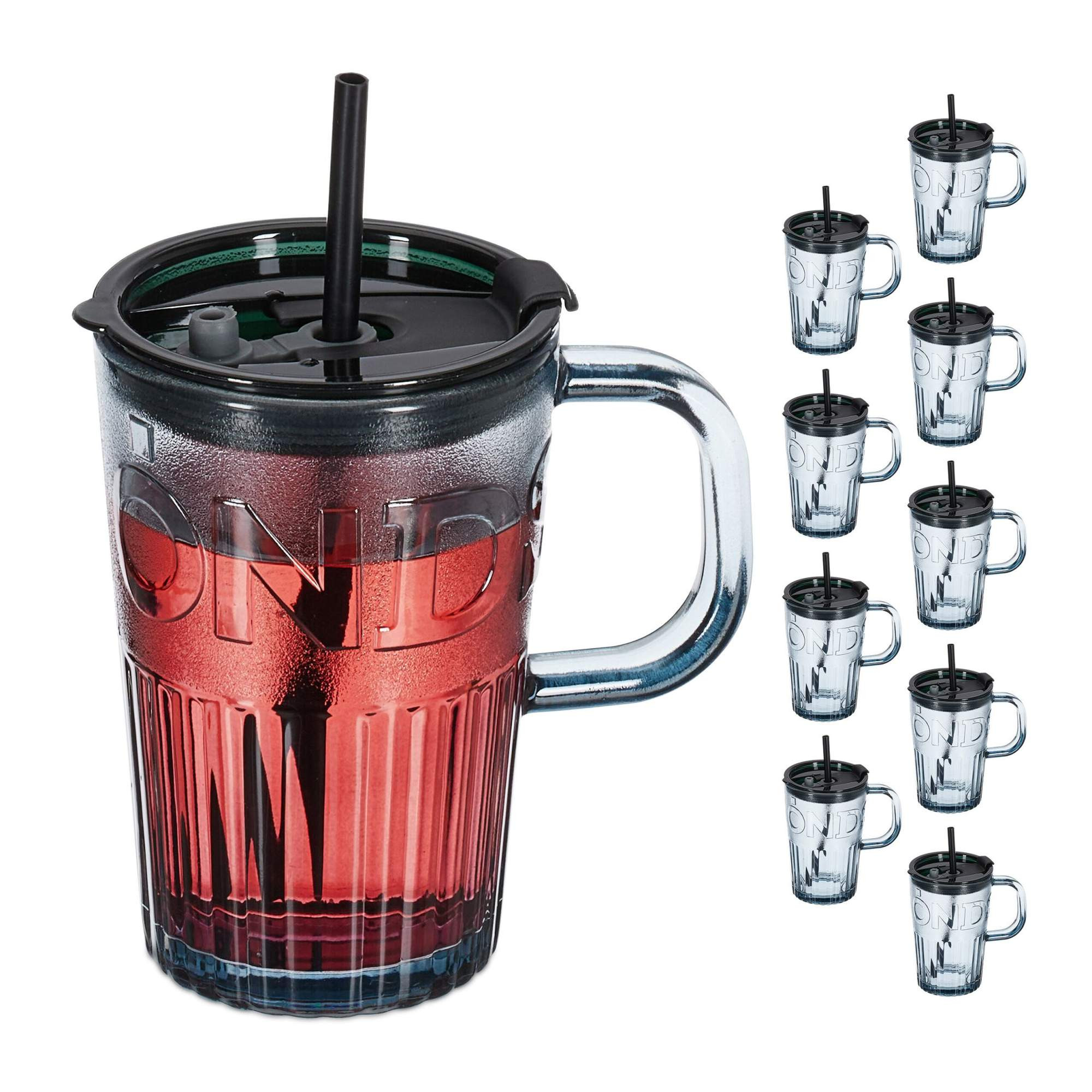 Conjunto de 10 copos com alças