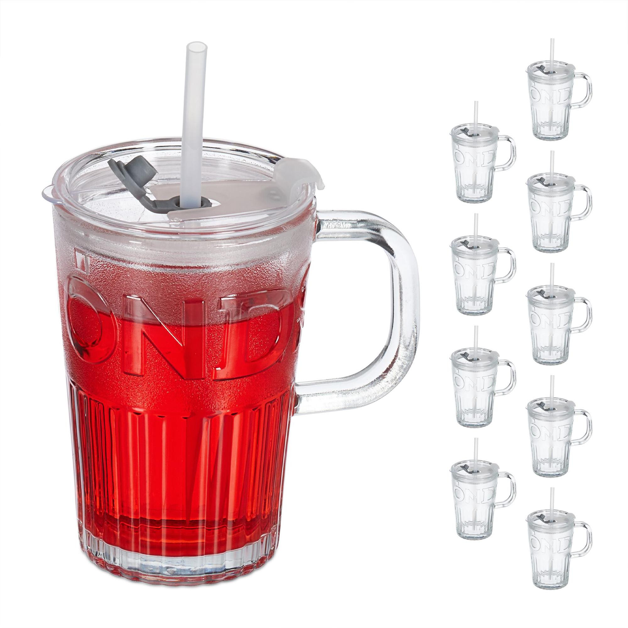 Juego de 10 vasos para beber con asas