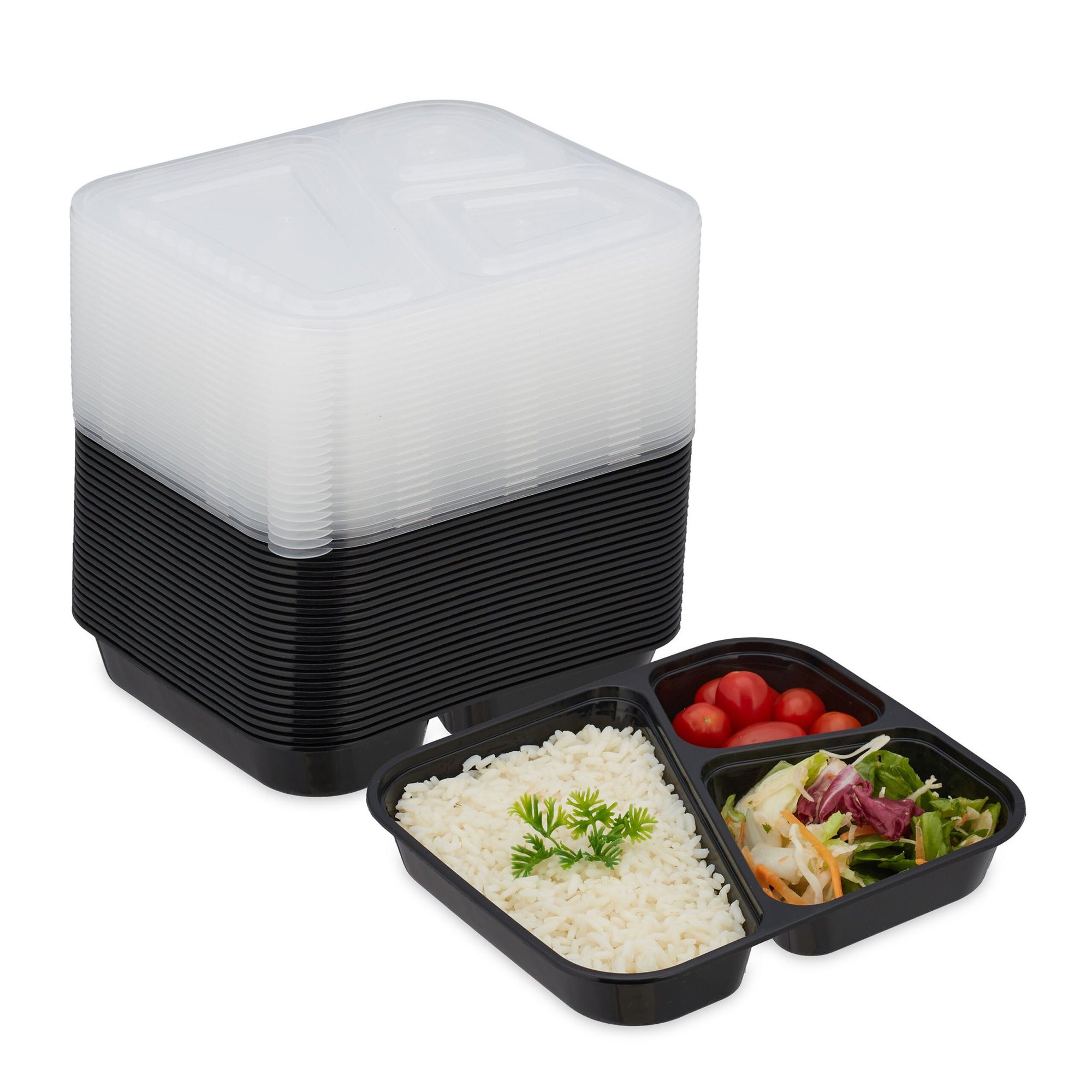 Boîtes de préparation de repas 24 sets 3 compartiments