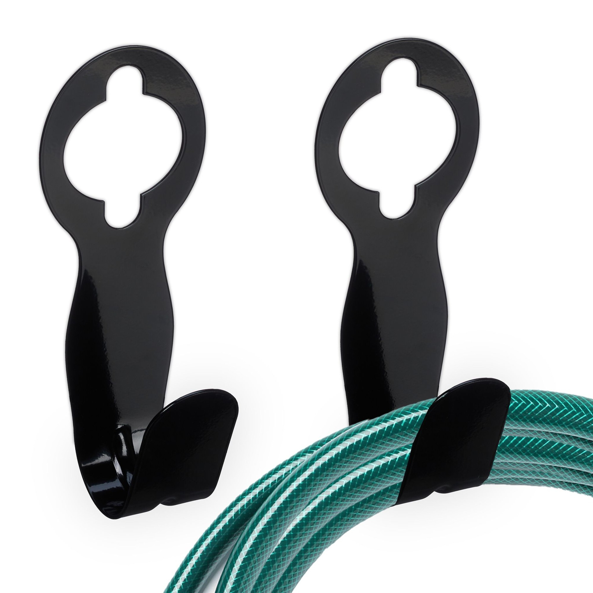 Schwarzer Schlauchhalter 2er-Set