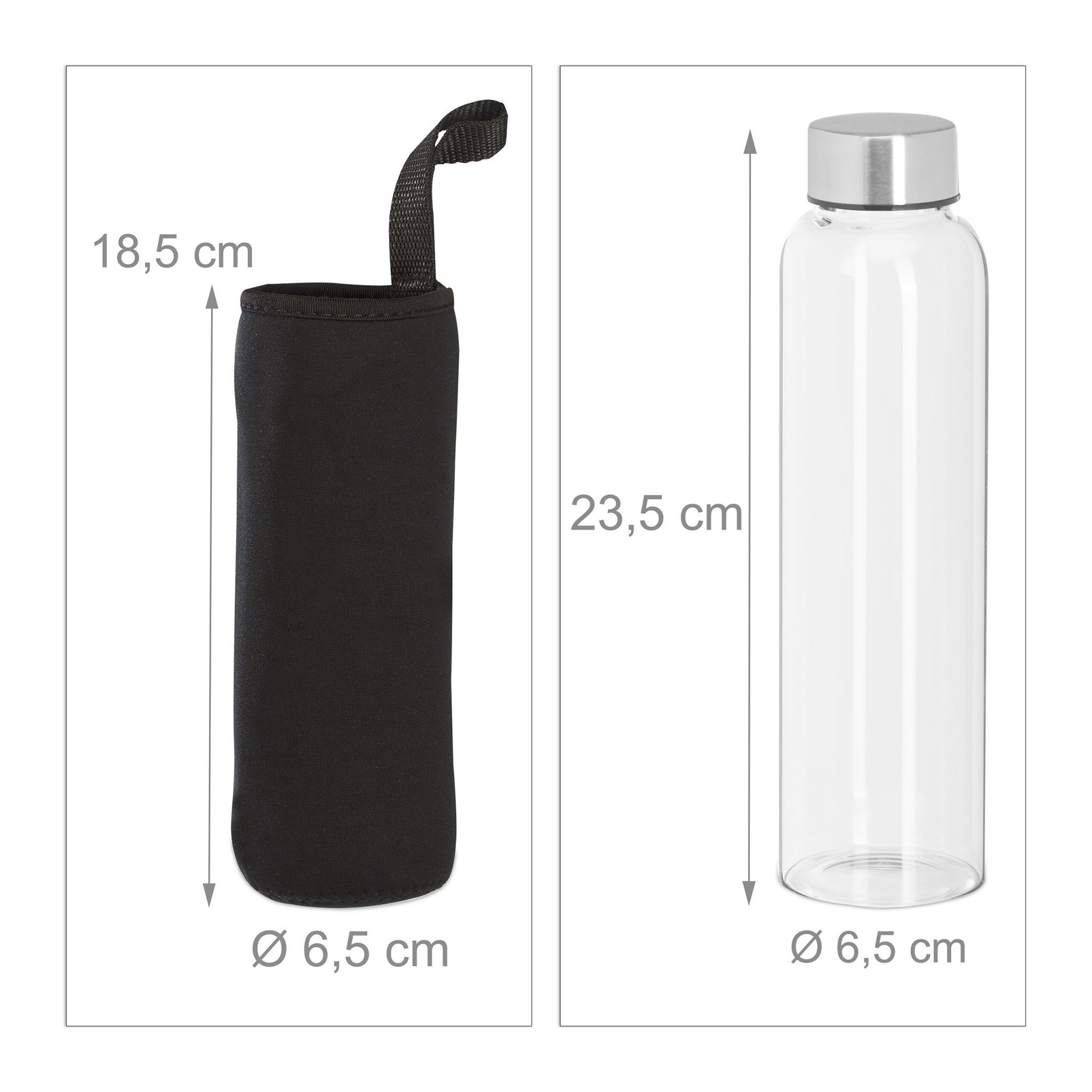 set van 4 drinkflessen 500 ml