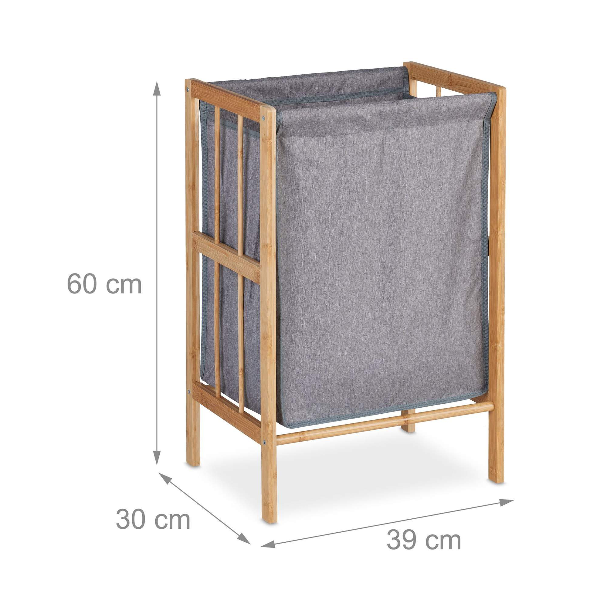 Panier à linge avec cadre en bambou