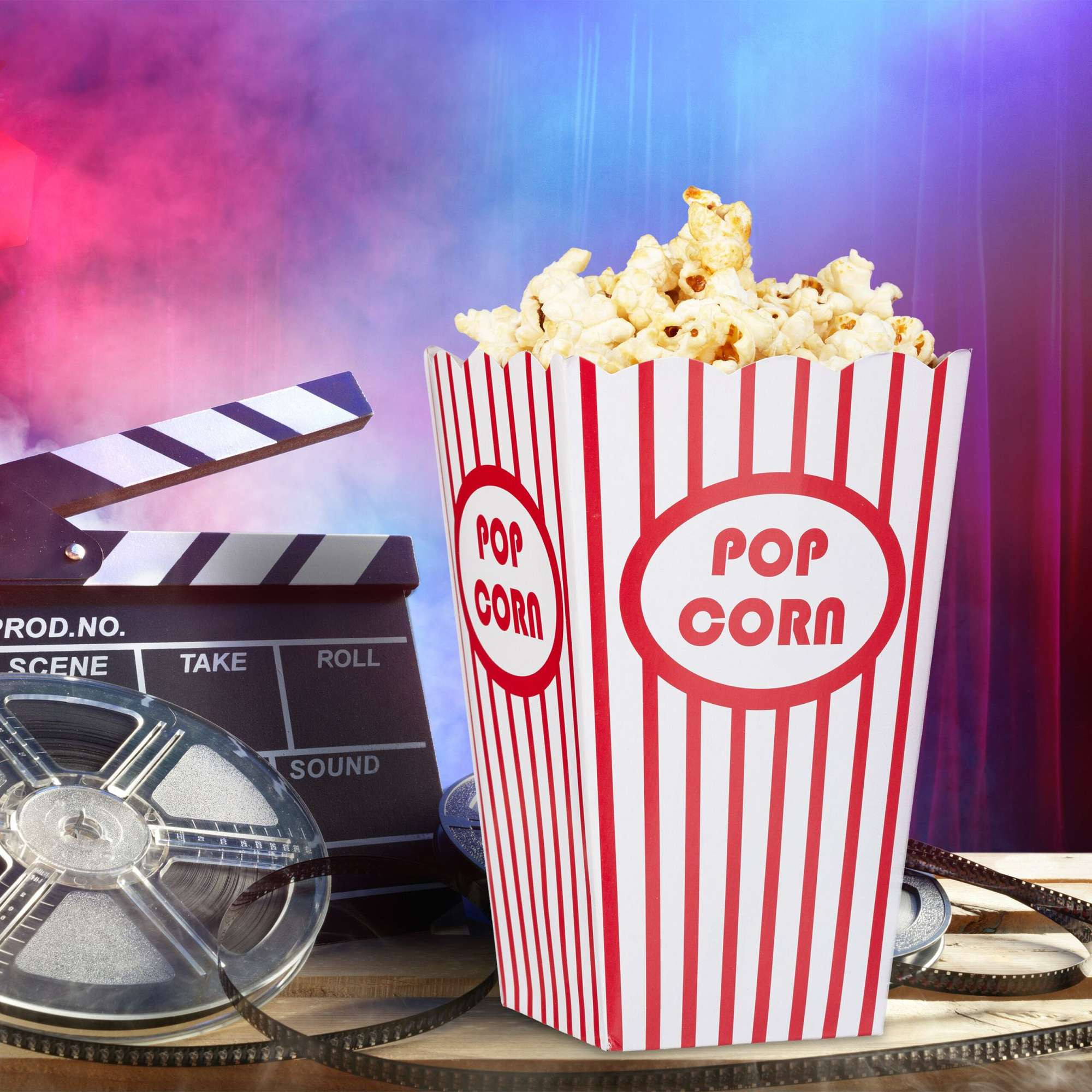 Sacchetti per popcorn, 72 pezzi, rosso/bianco