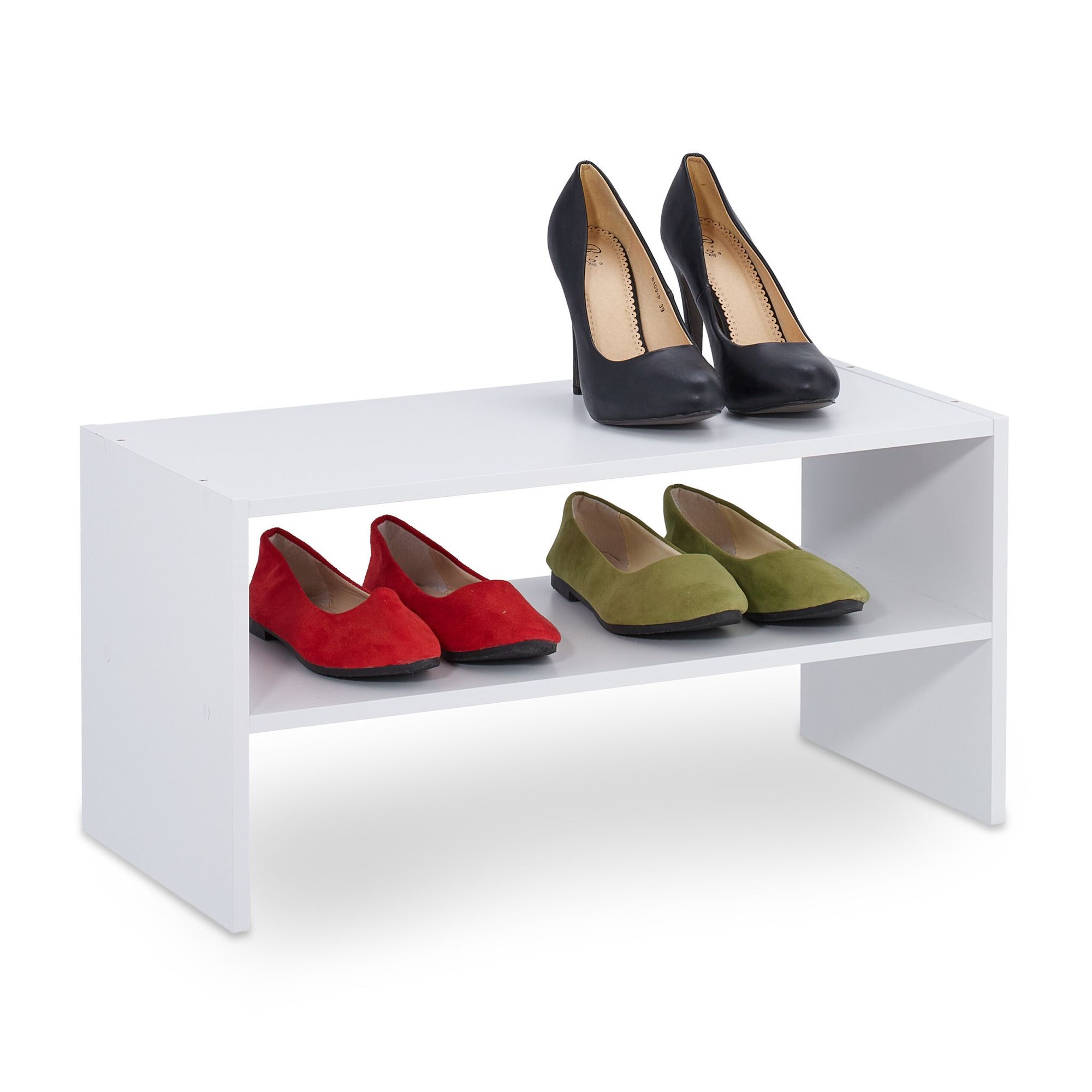 Scarpiera bianca con 2 ripiani