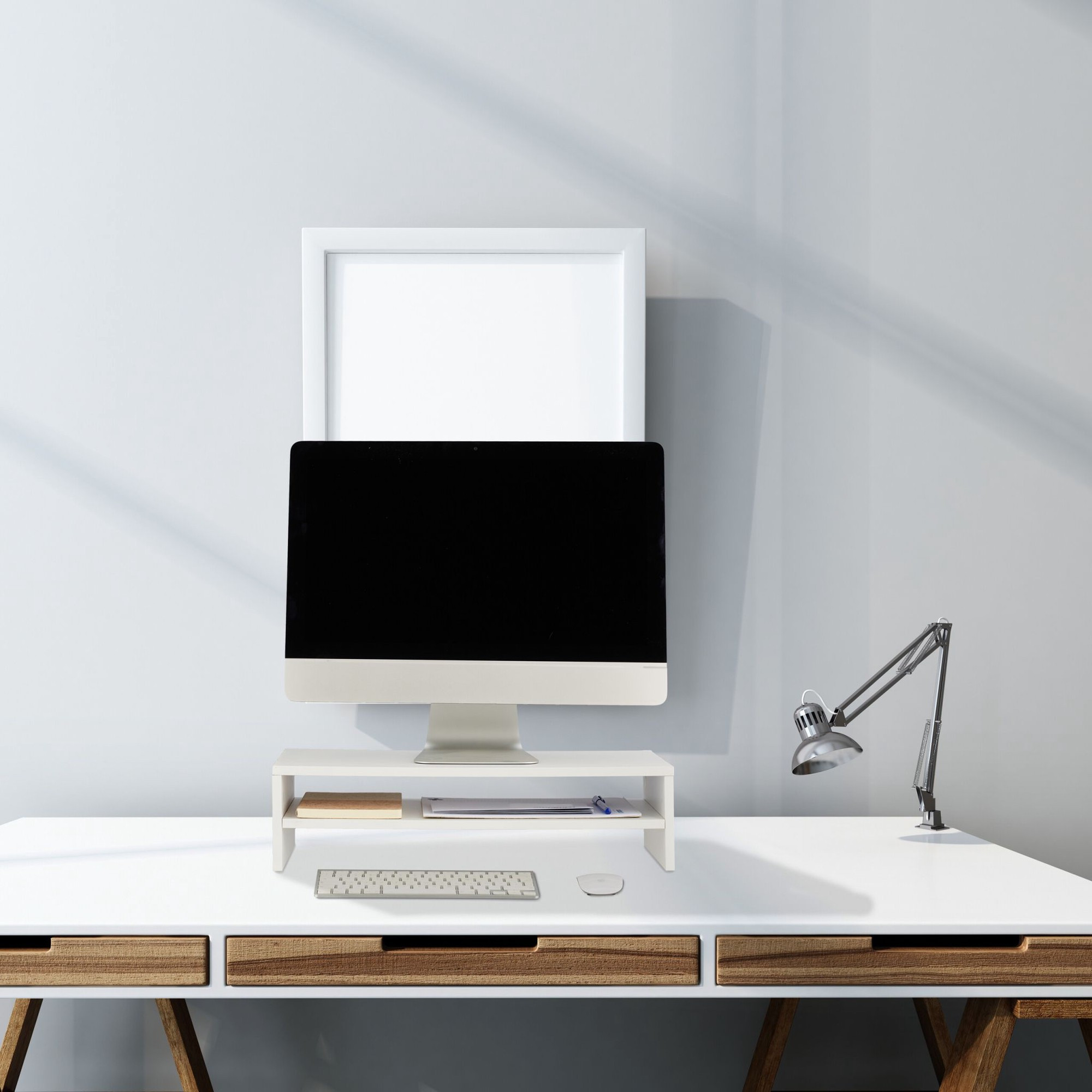 Monitorstandaard met extra plank