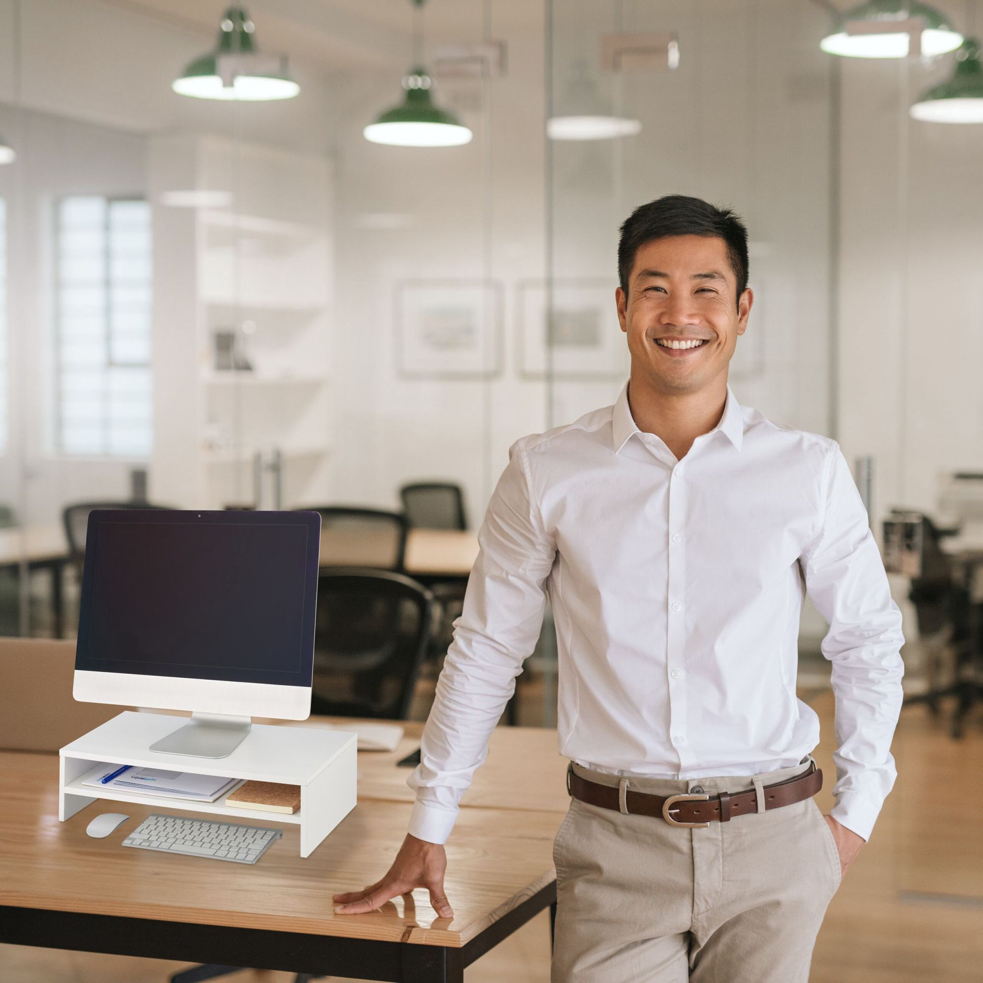 Monitorstandaard met extra plank