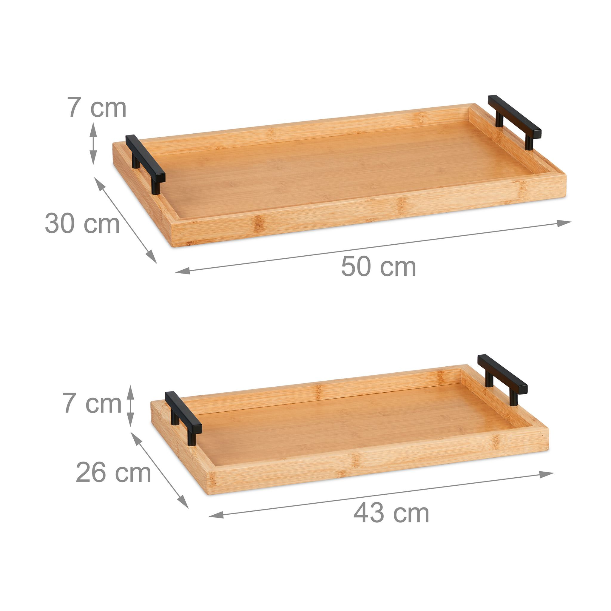 Tabletts aus Bambus - 2er-Set