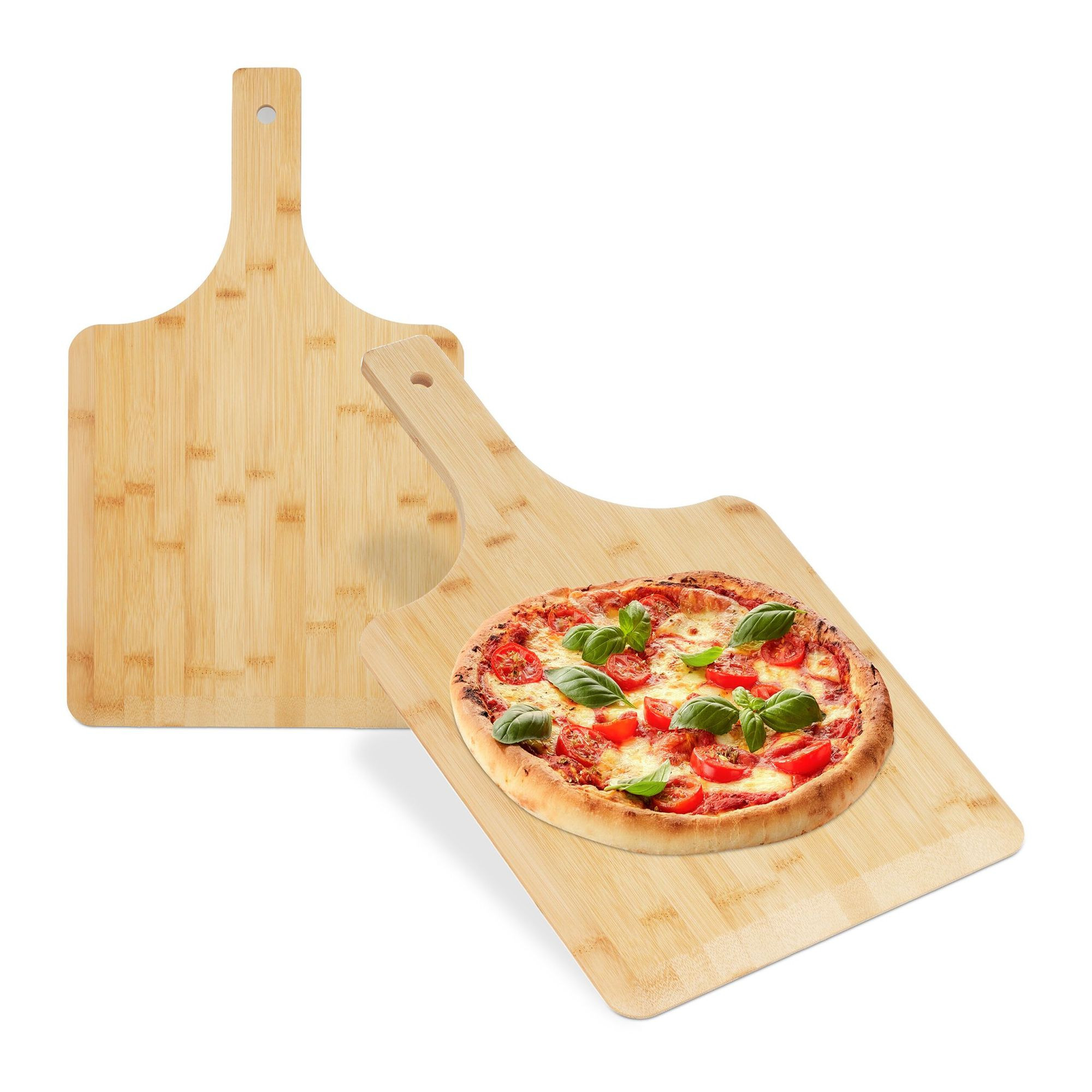 Pizzaschieber aus Bambus - 2er-Set