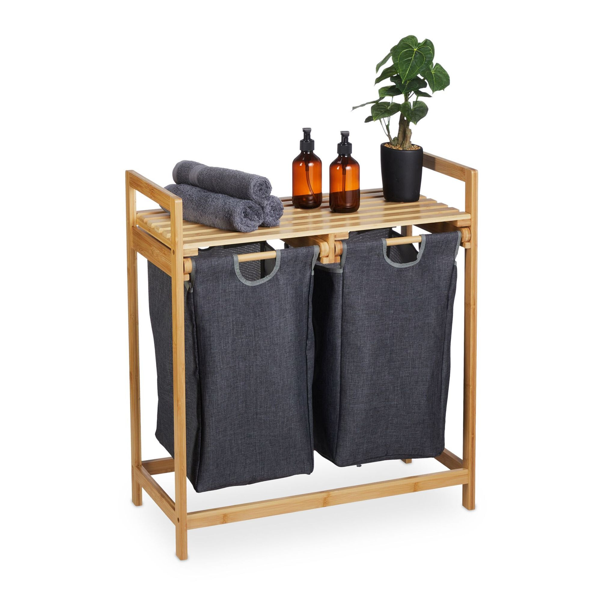 Etagère panier à linge avec 2 compartiments