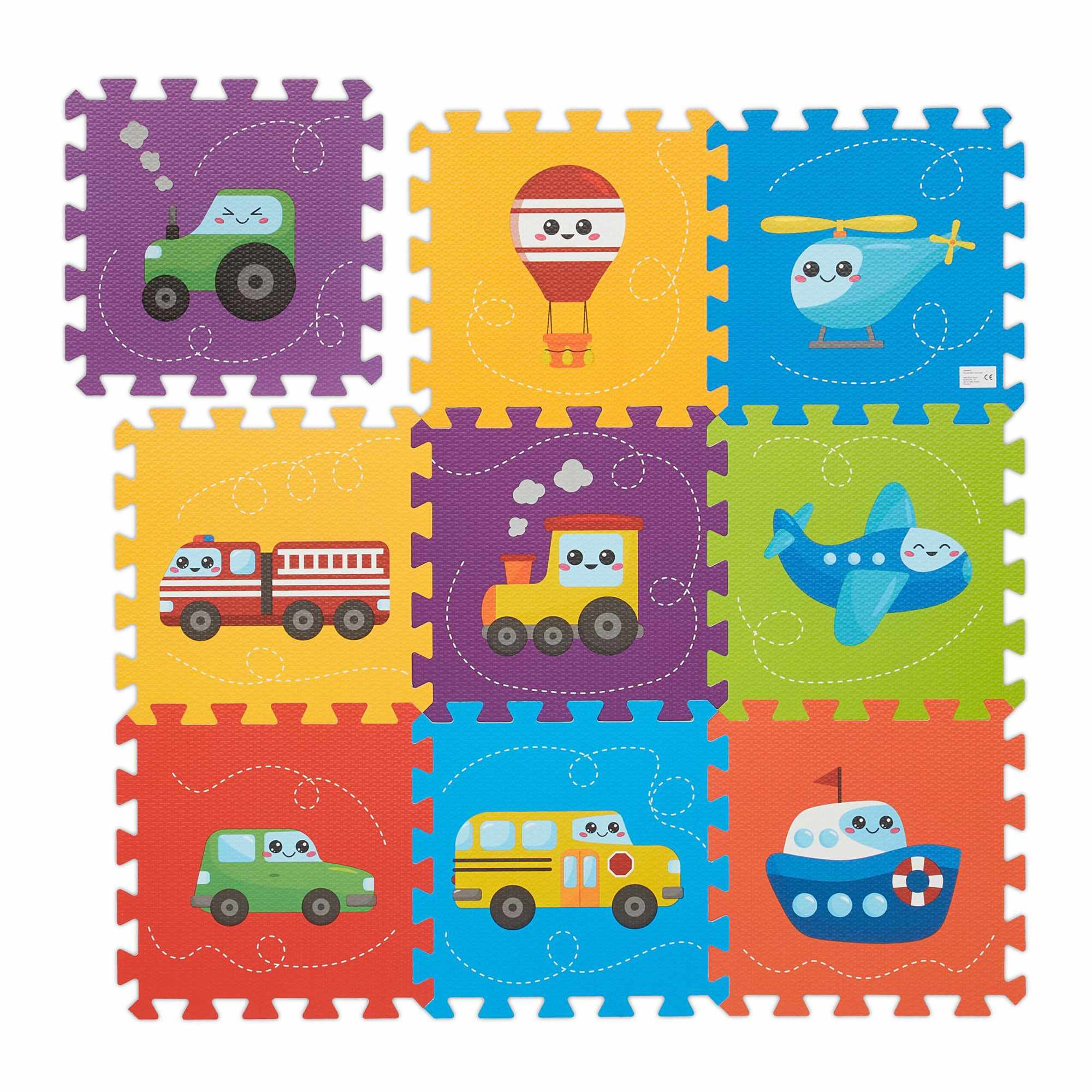 Puzzelmat met voertuigen