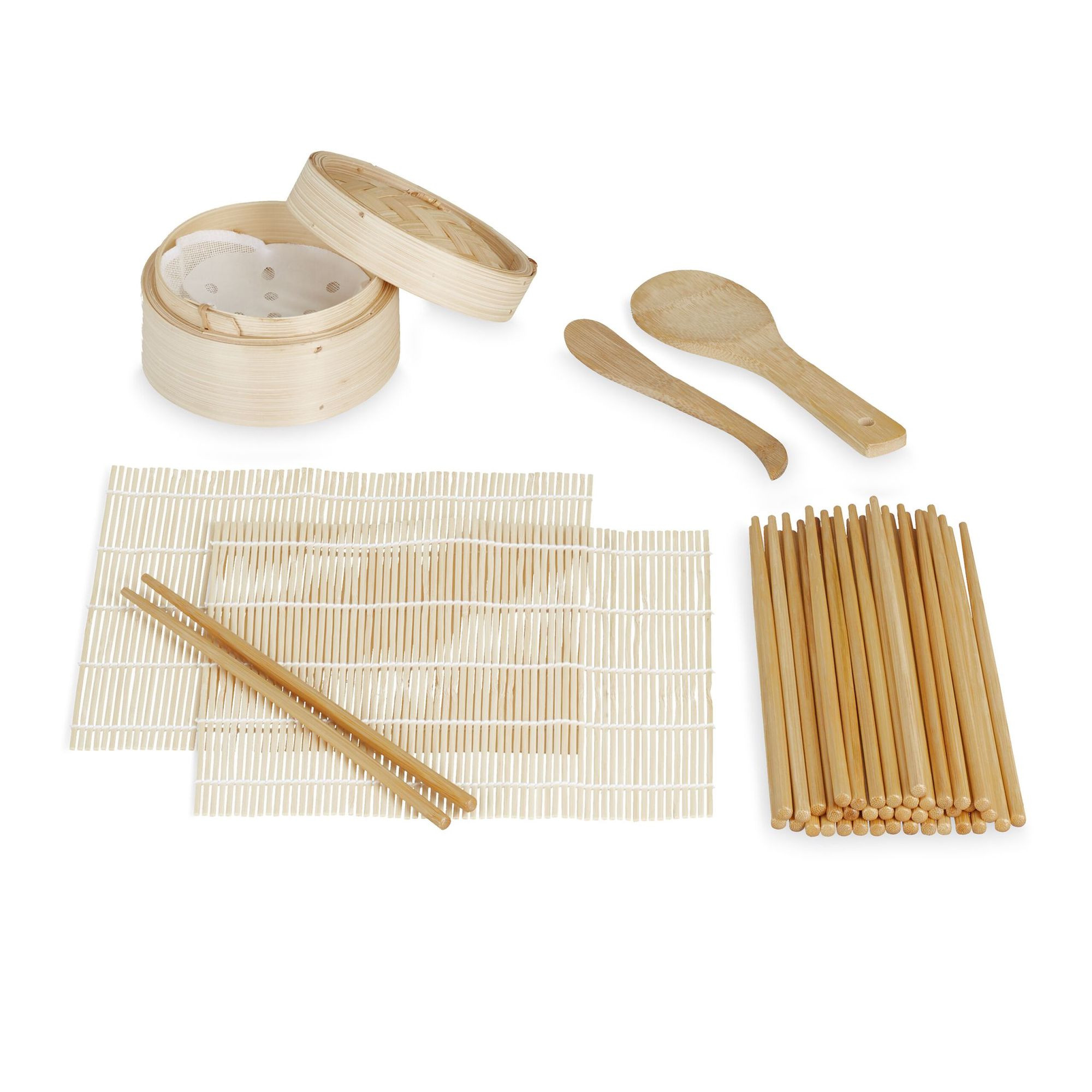Conjunto de sushi em bambu