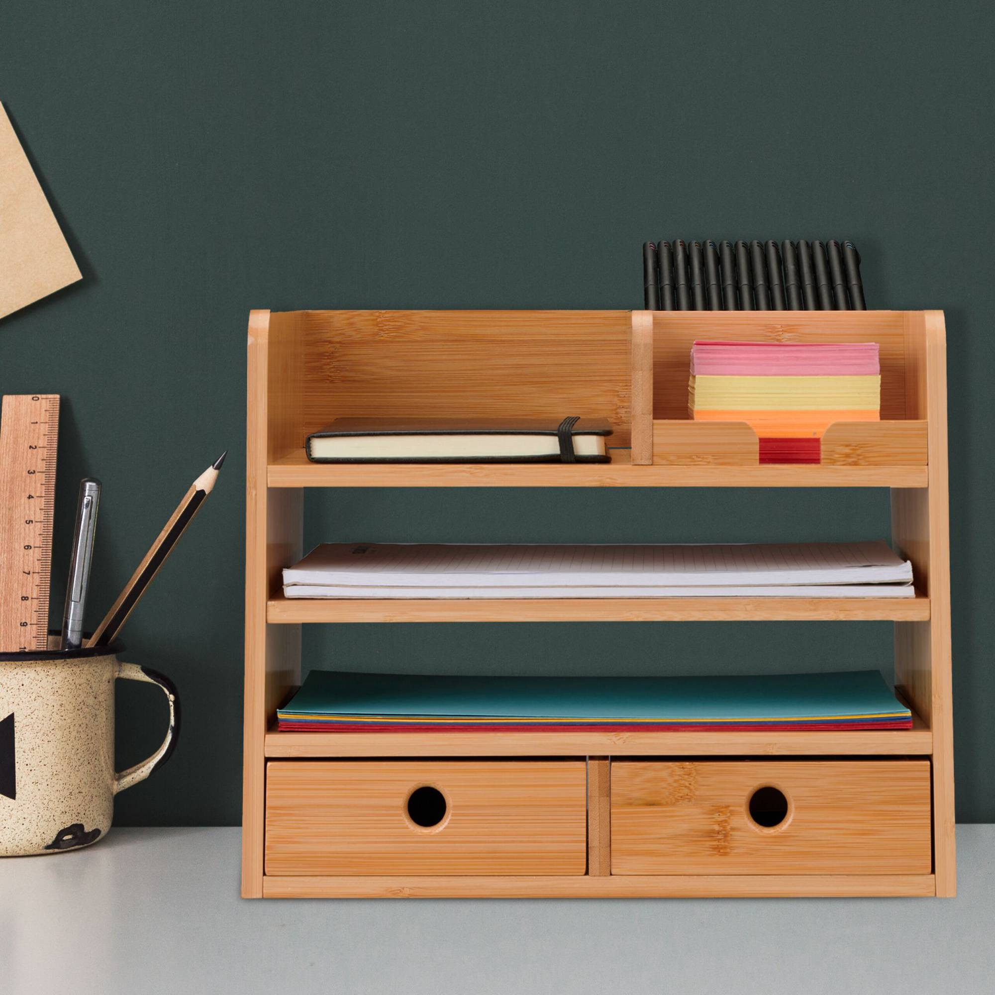 Organisation de bureau avec 2 tiroirs