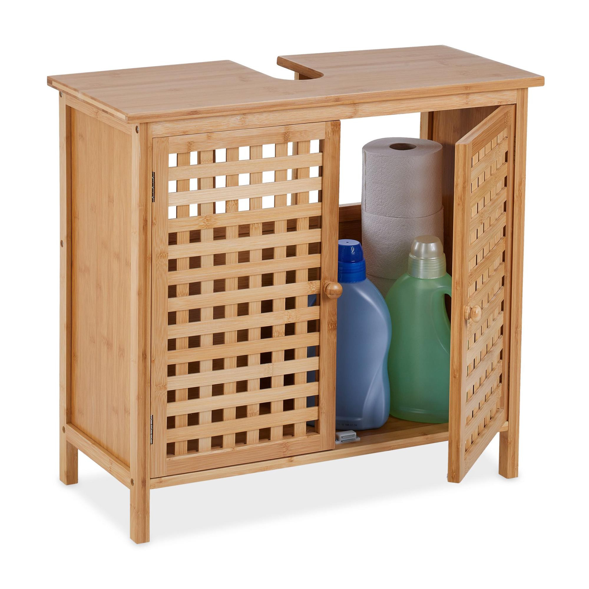 Meuble vasque en bambou
