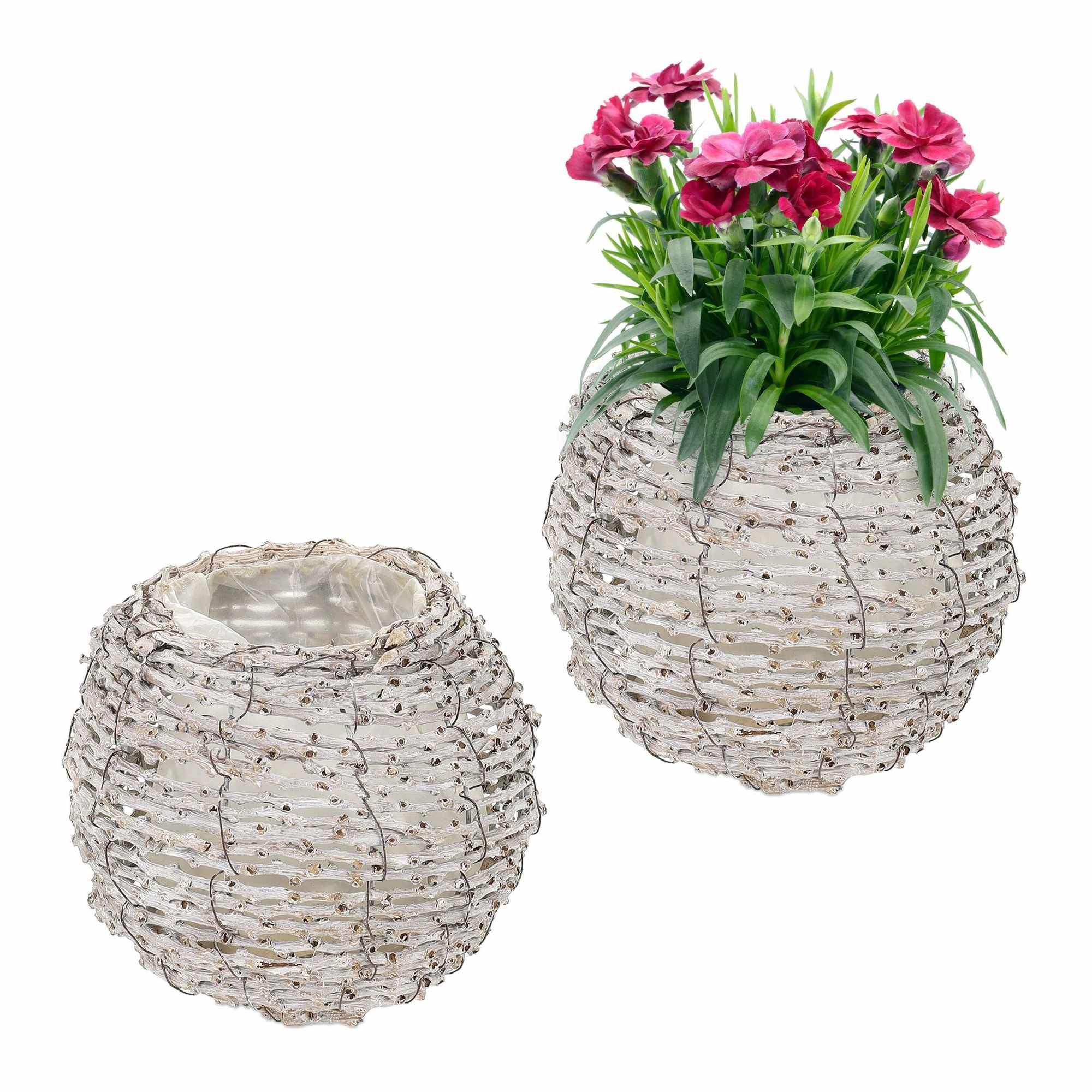 Ronde bloempot - set van 2
