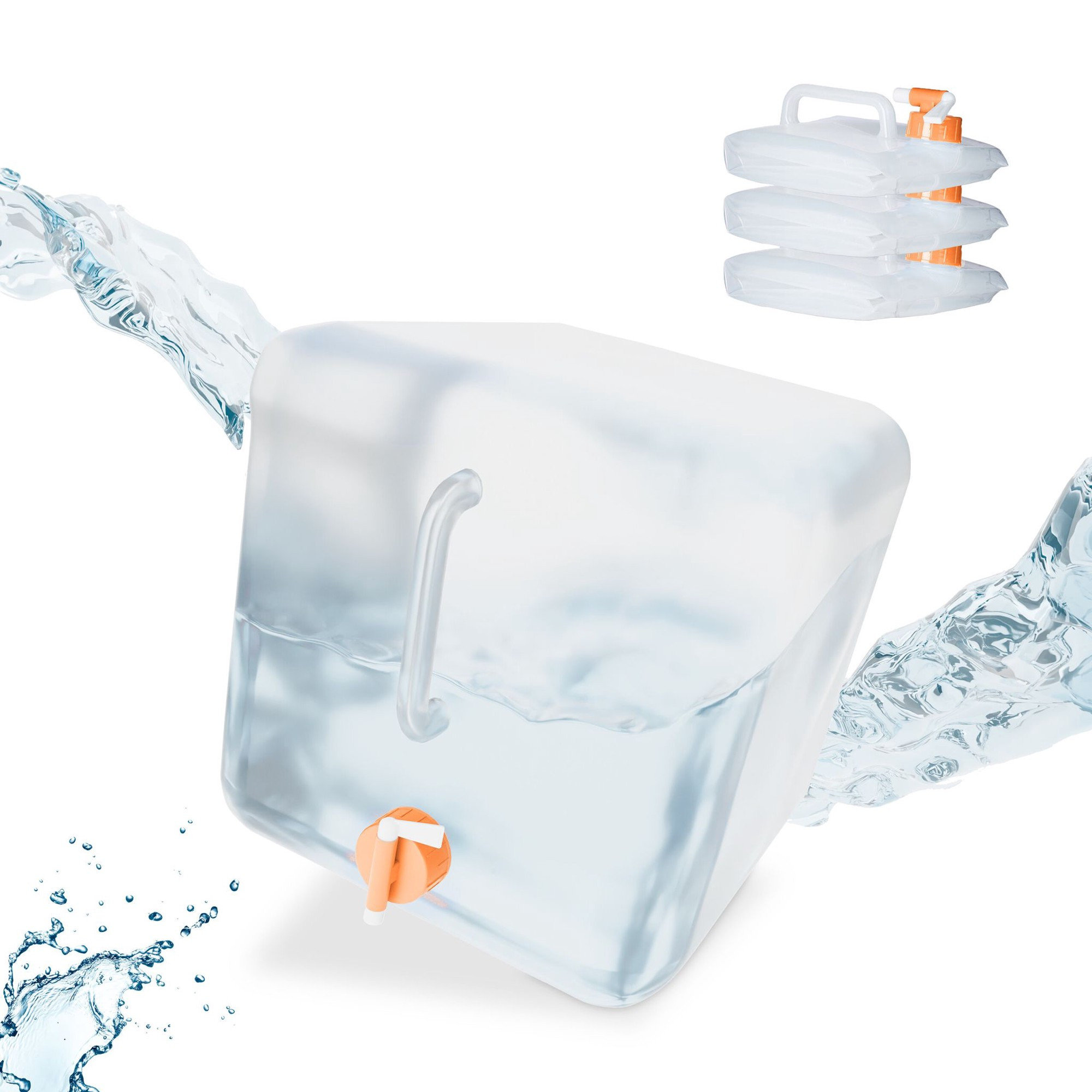 Foldable water container with 4 containers