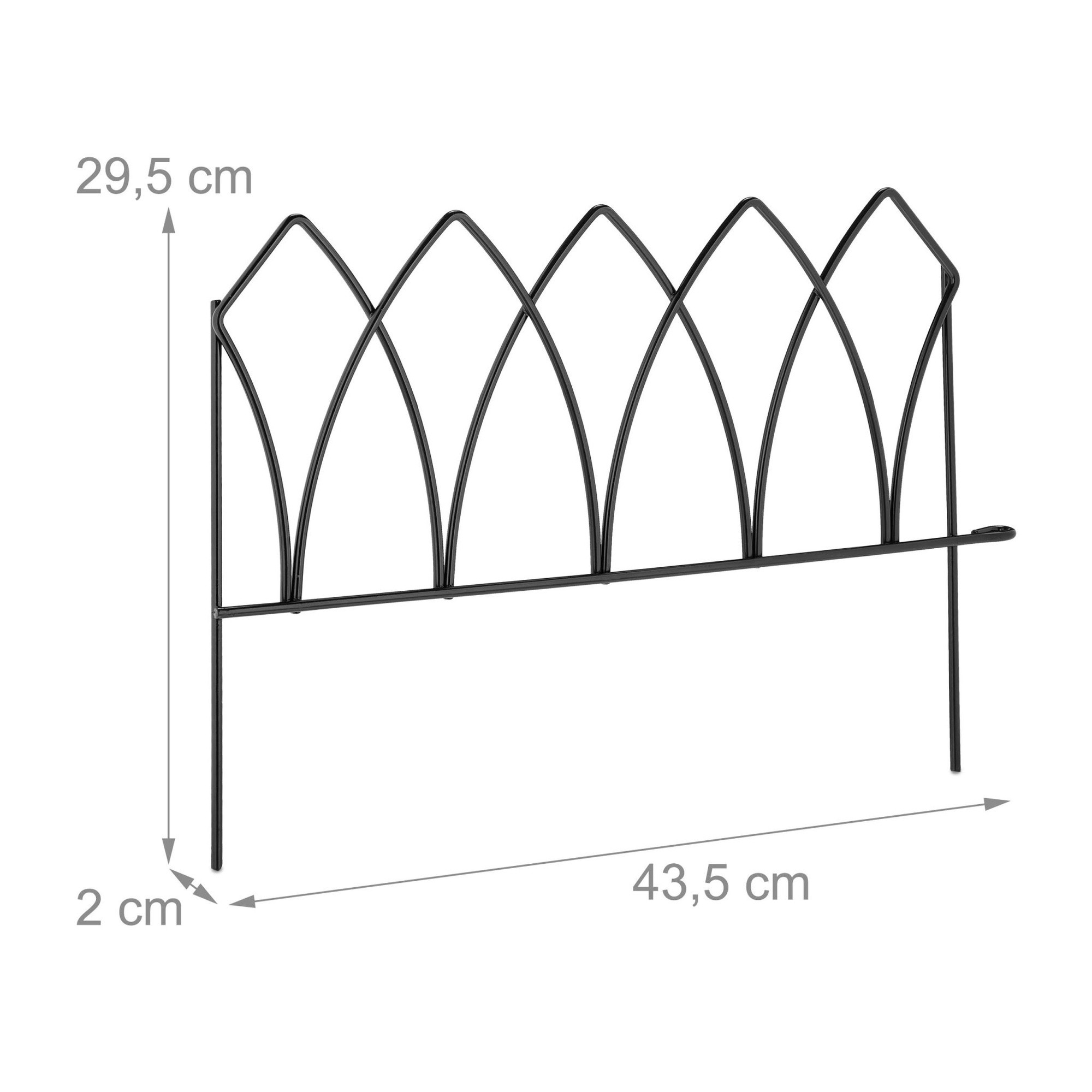 4-dielny kovový plot na záhon