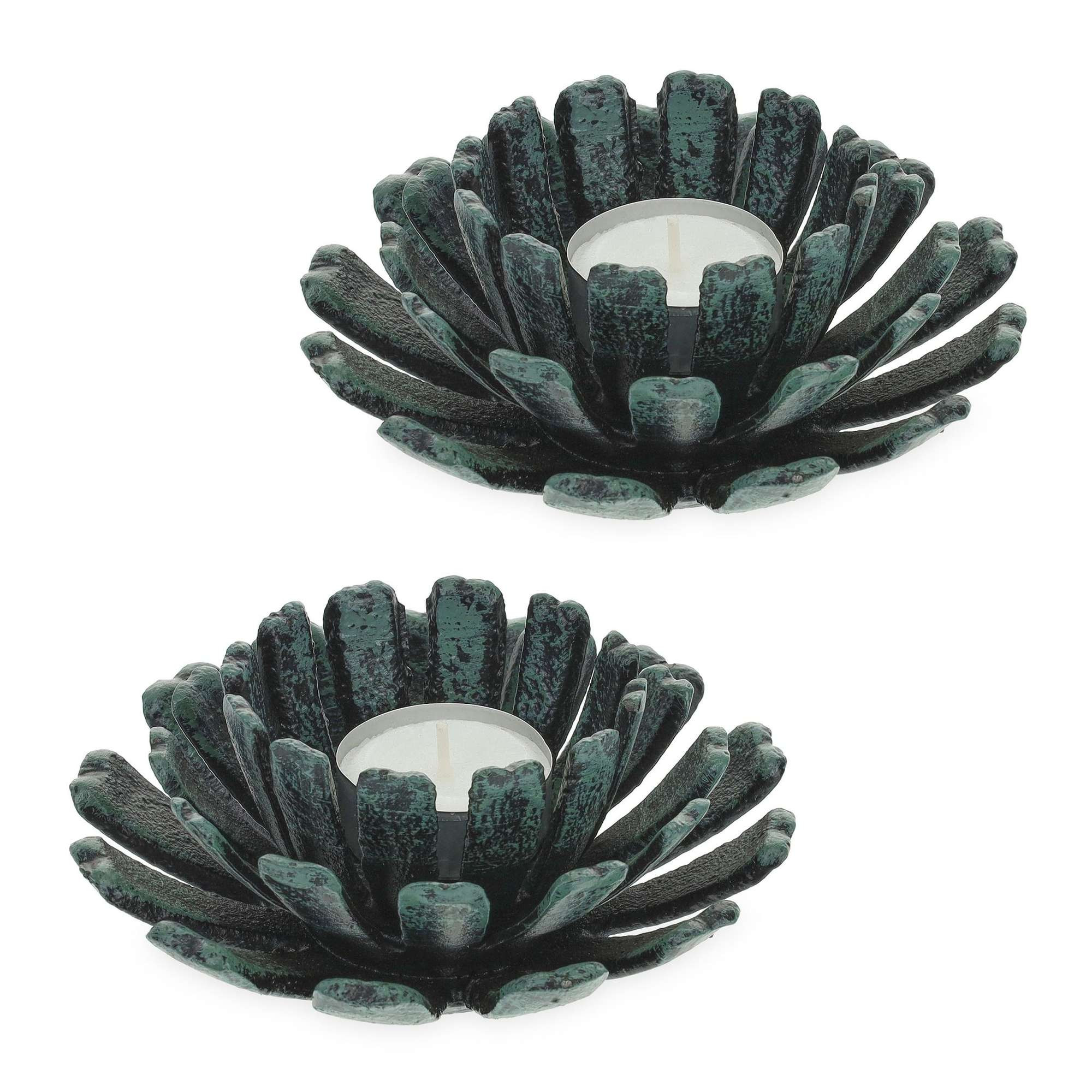 2er-Set blumenförmiger Teelichthalter