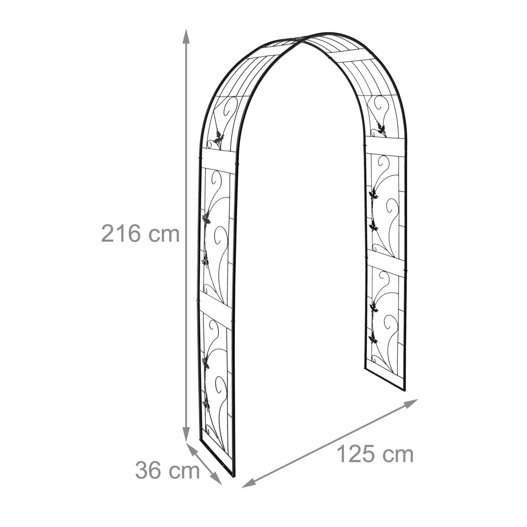 Arco de rosas de hierro