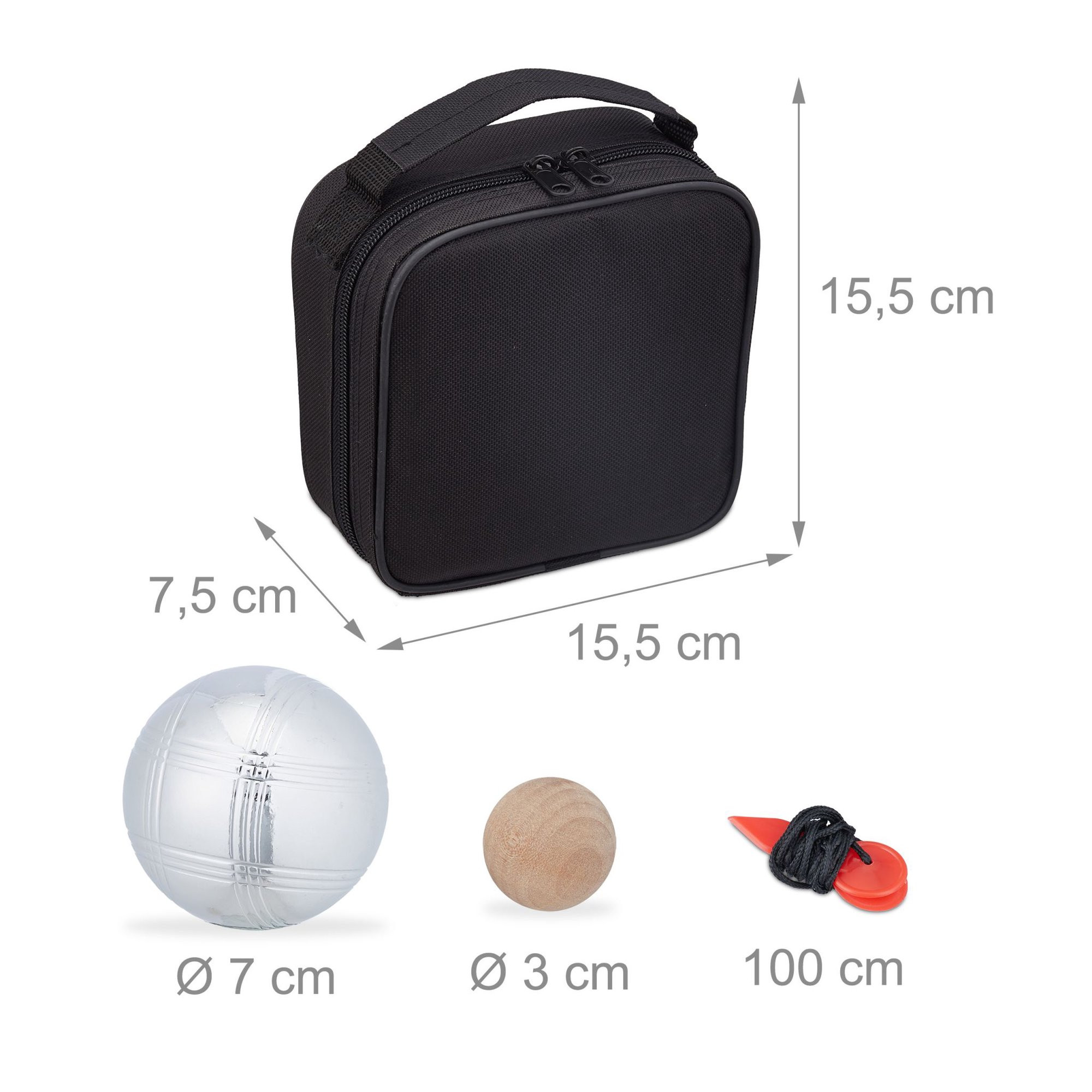 4 Boulekugeln im Set