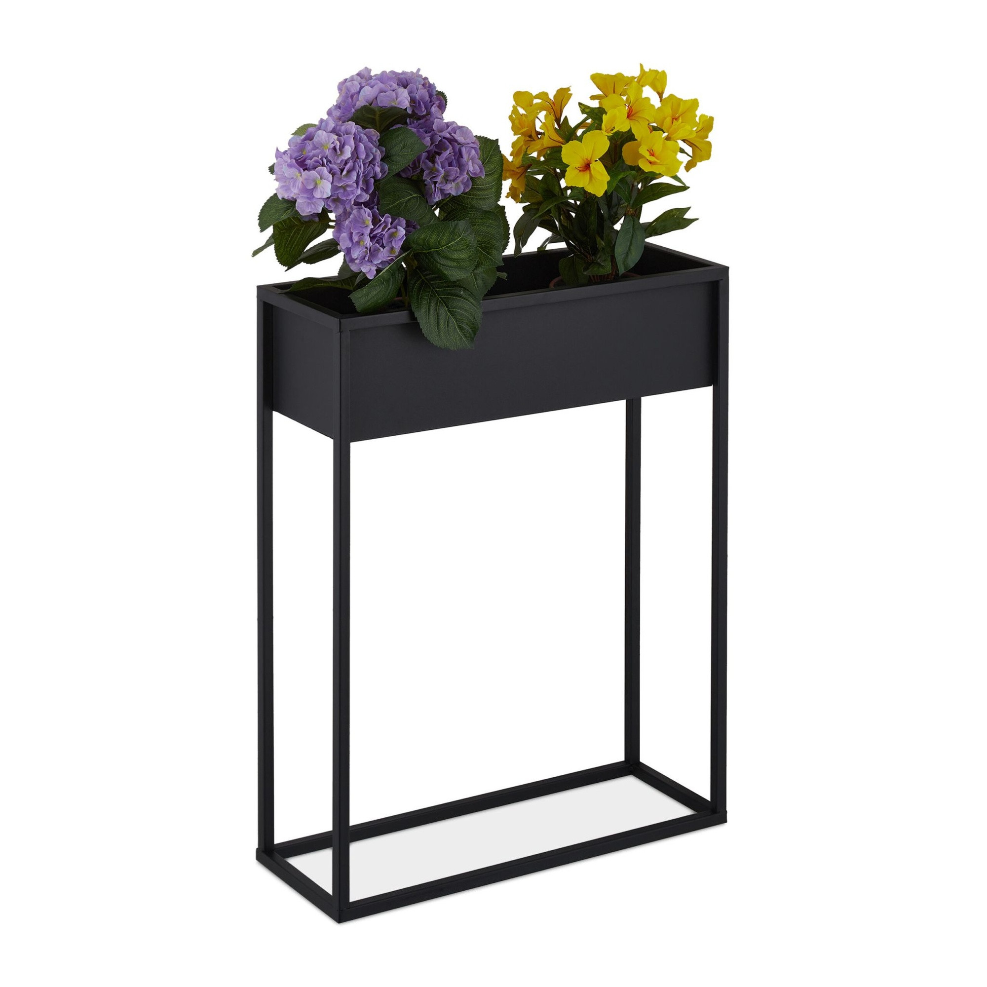 Support à fleurs en métal noir