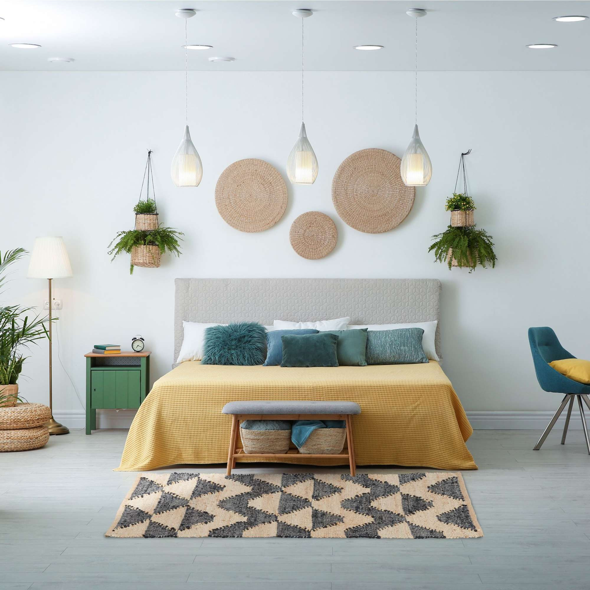 Patterned jute rug 70 x 140 cm