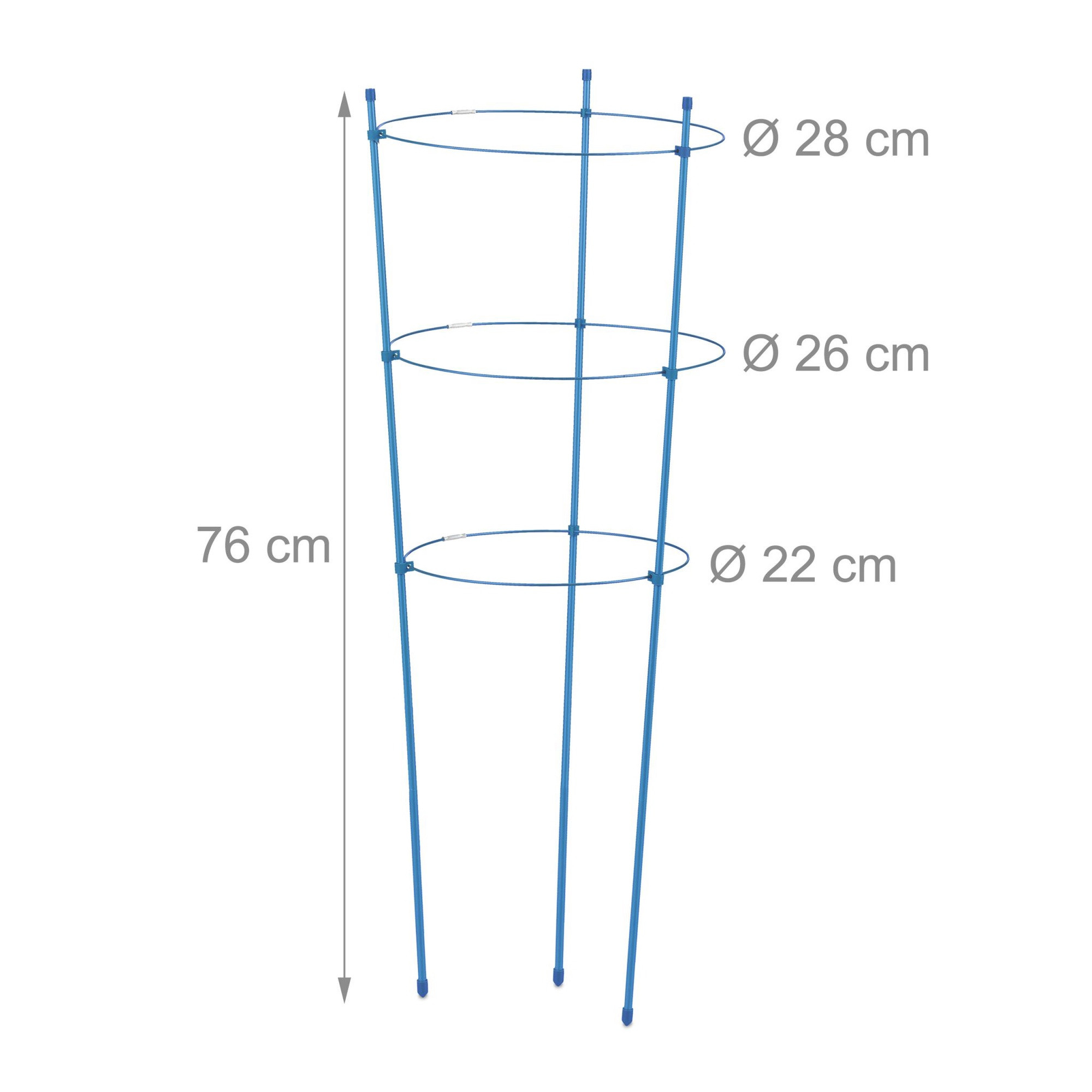 Supporto per piante 76 cm blu, set da 6