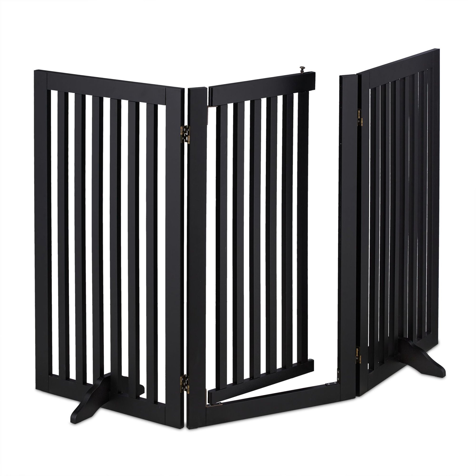 Black security gate with door 92 cm