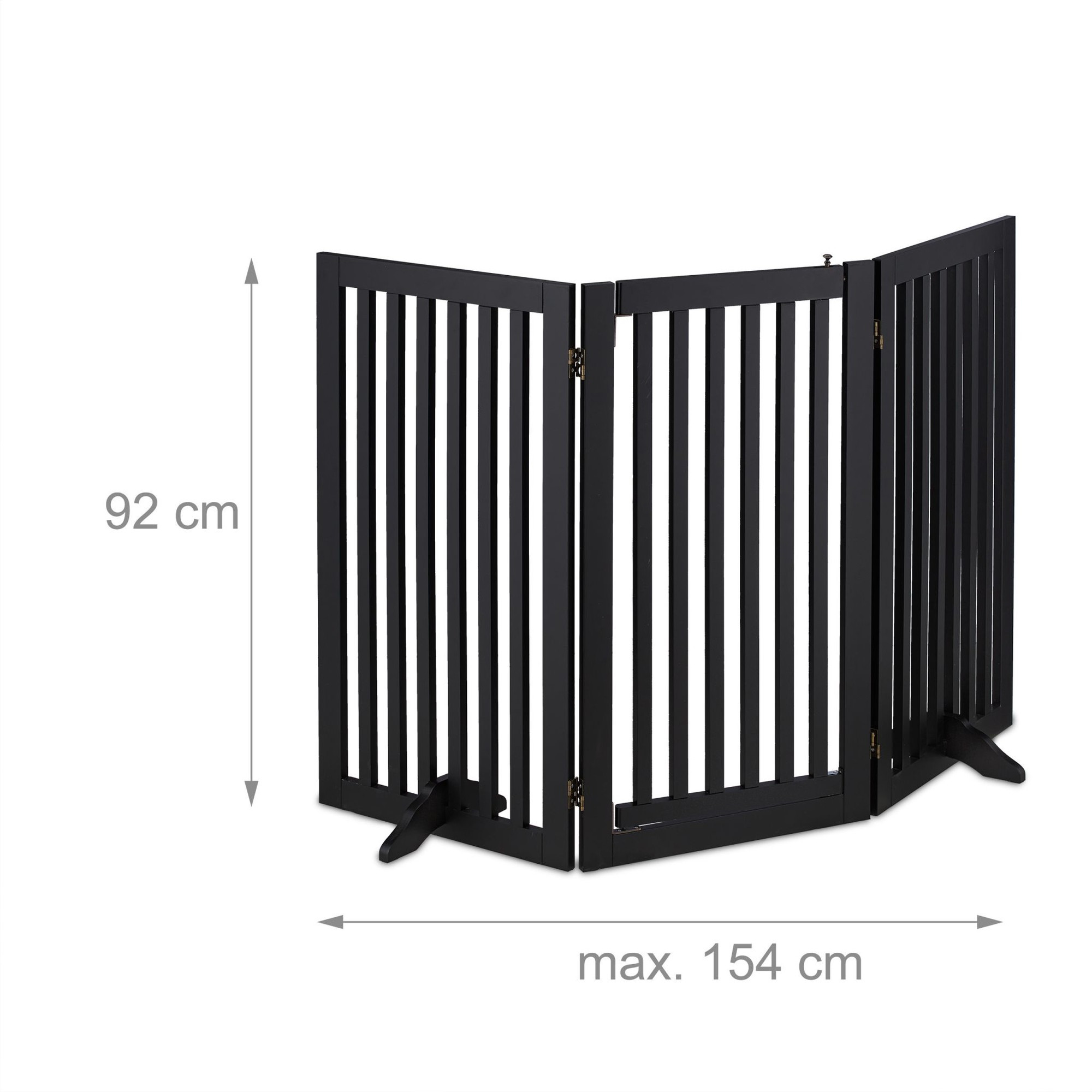 Black security gate with door 92 cm