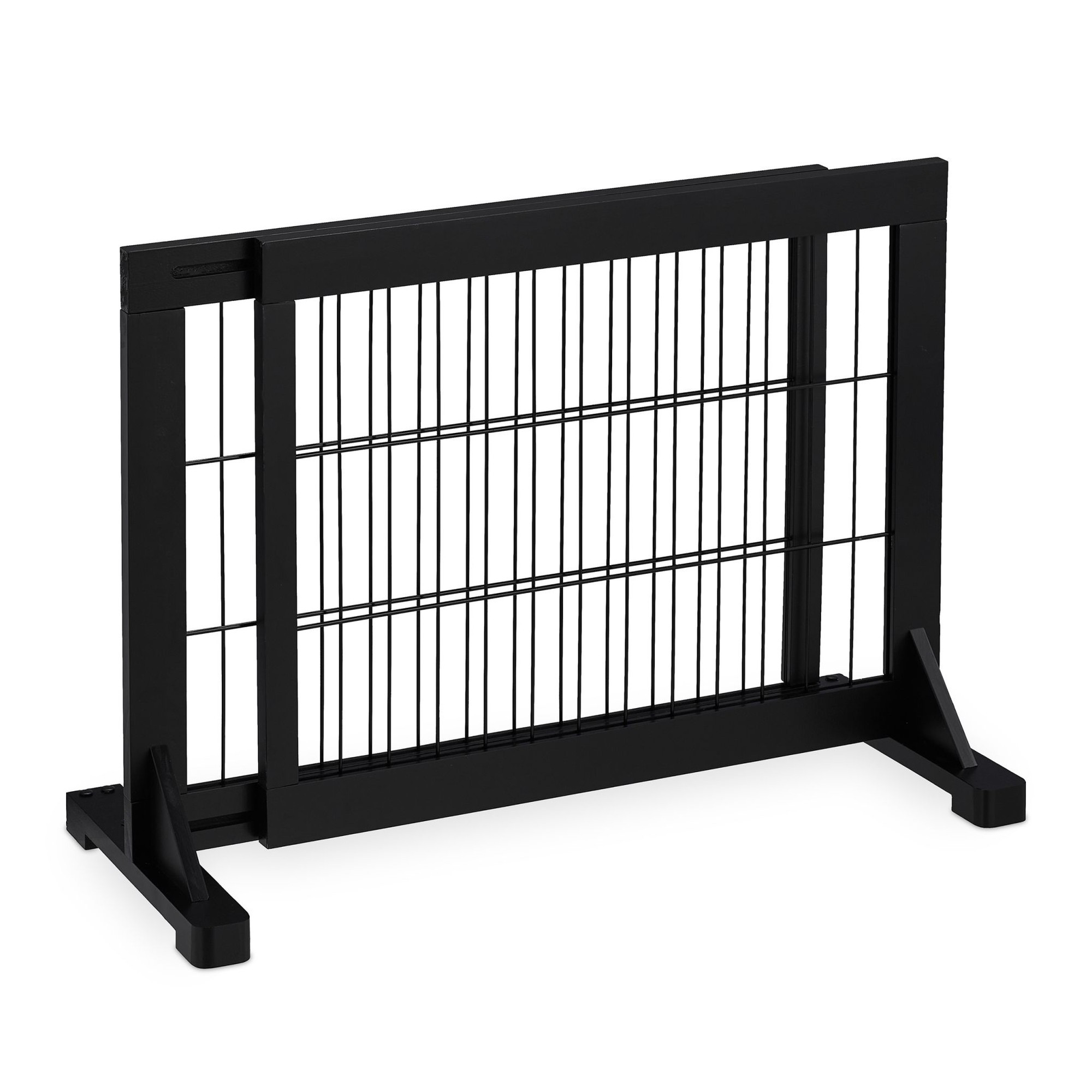 Black retractable security gate