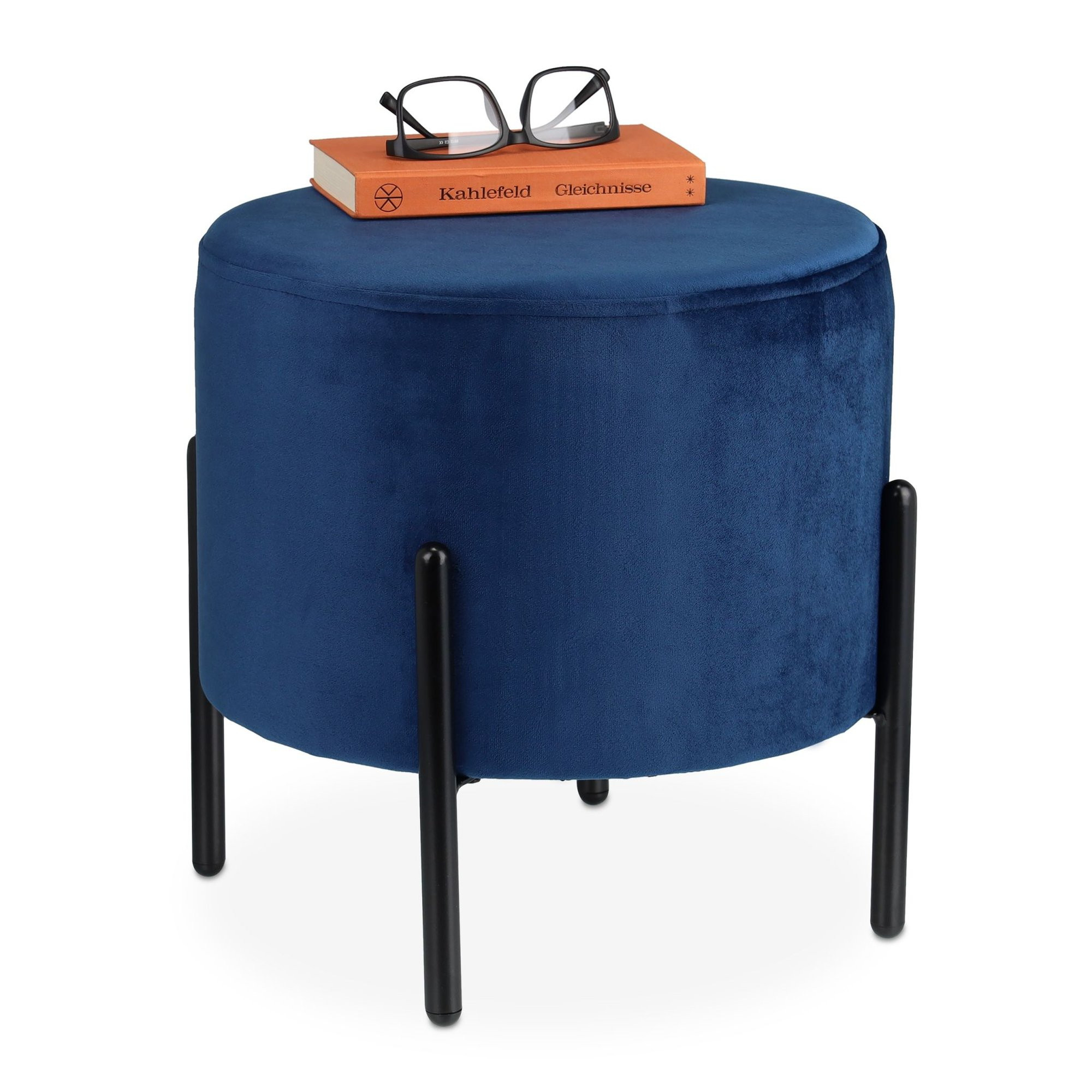 Taburete de terciopelo azul