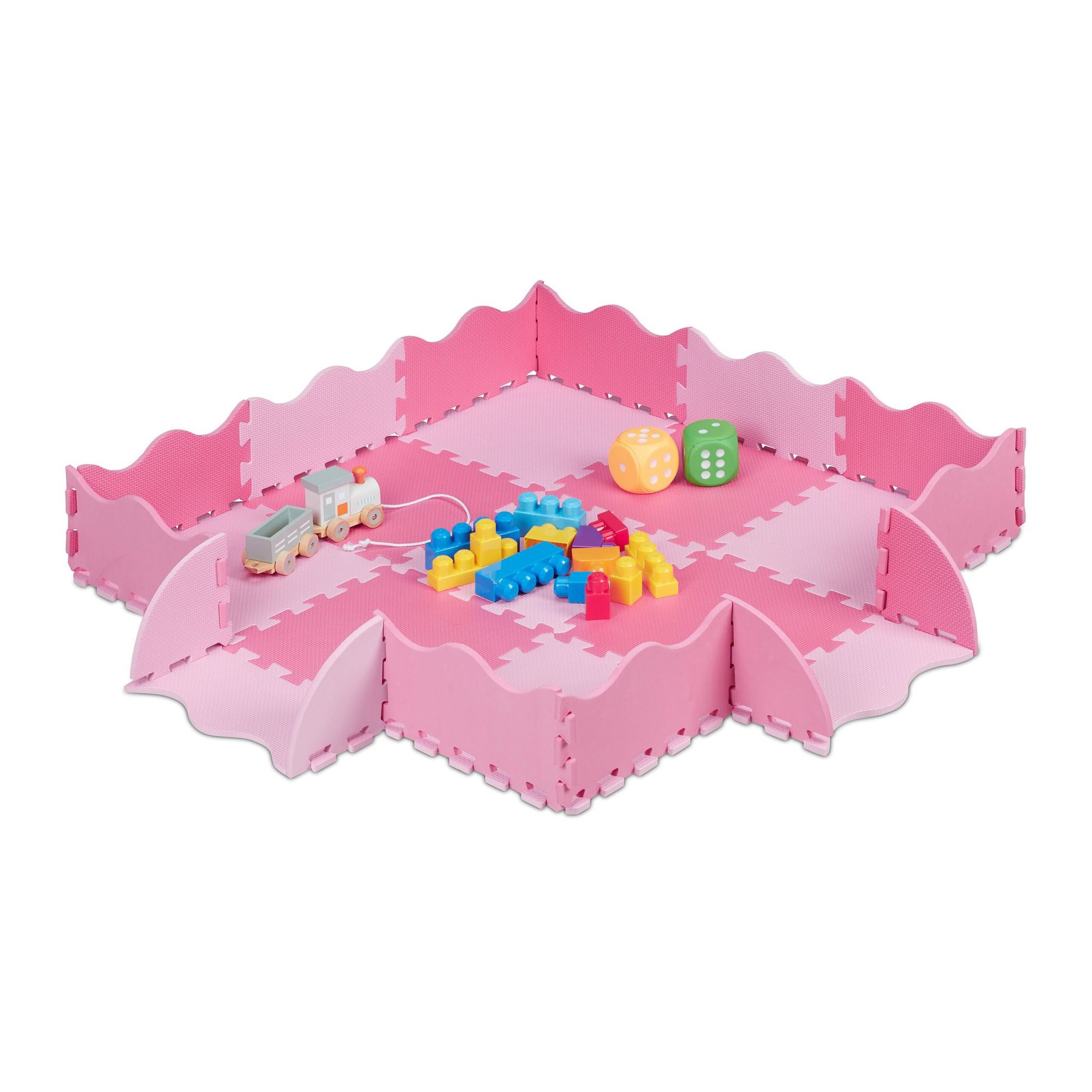 tappeto puzzle con 25 pezzi e bordo