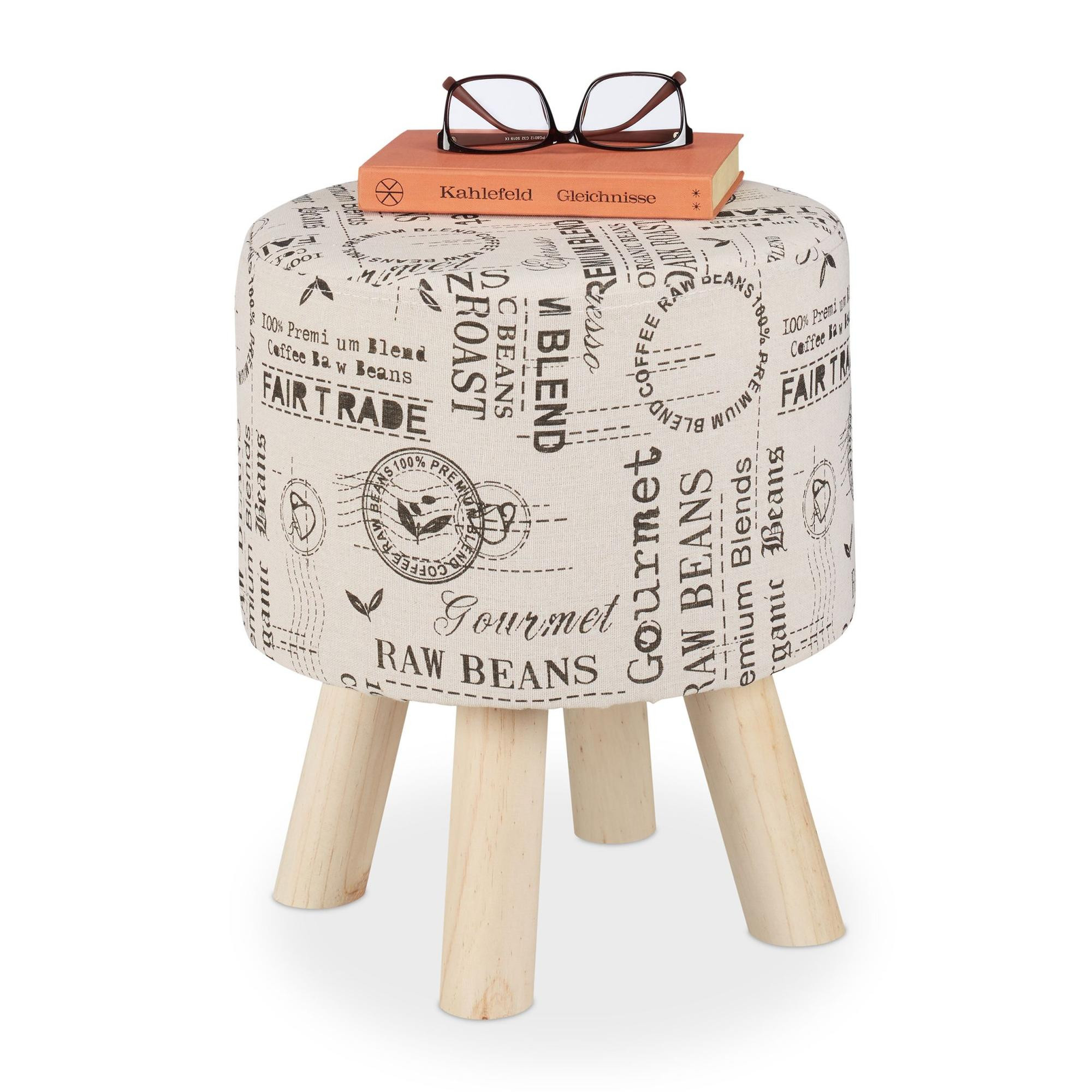 Runder Hocker mit Stoffbezug