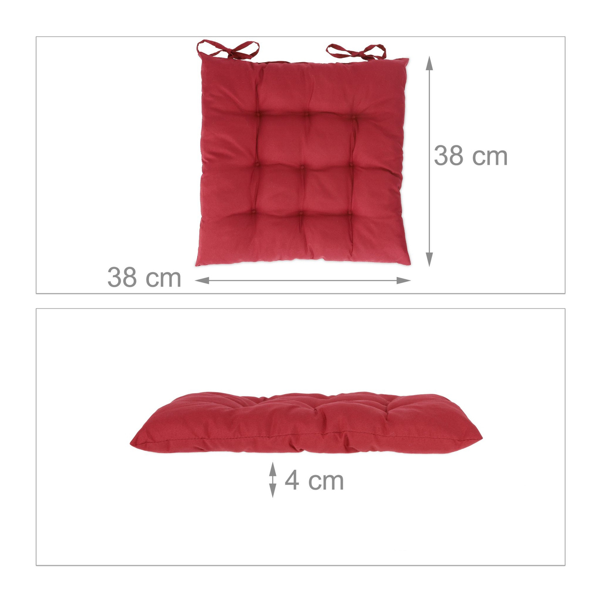 Almofada vermelha conjunto de 4