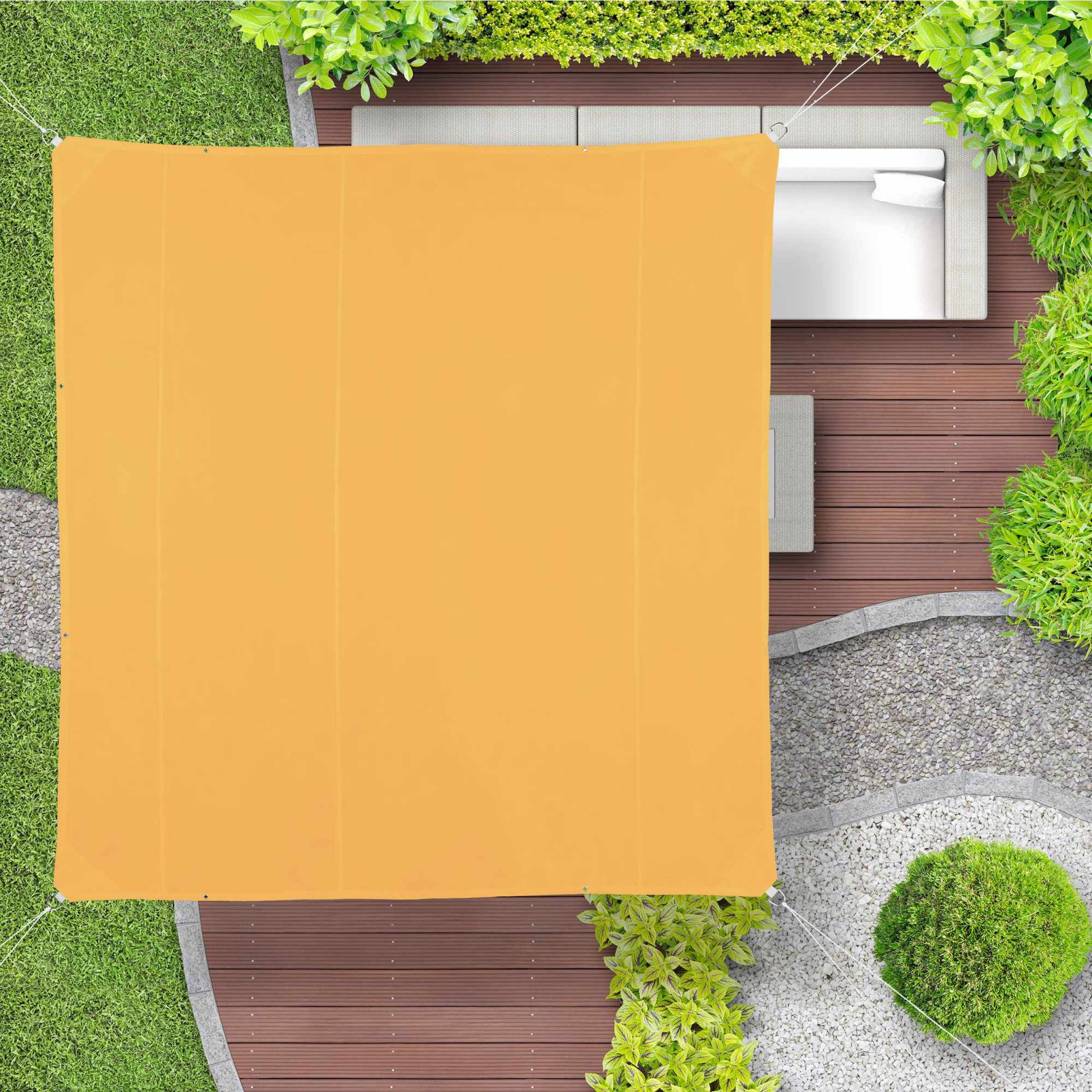 Voile d'ombrage carrée jaune