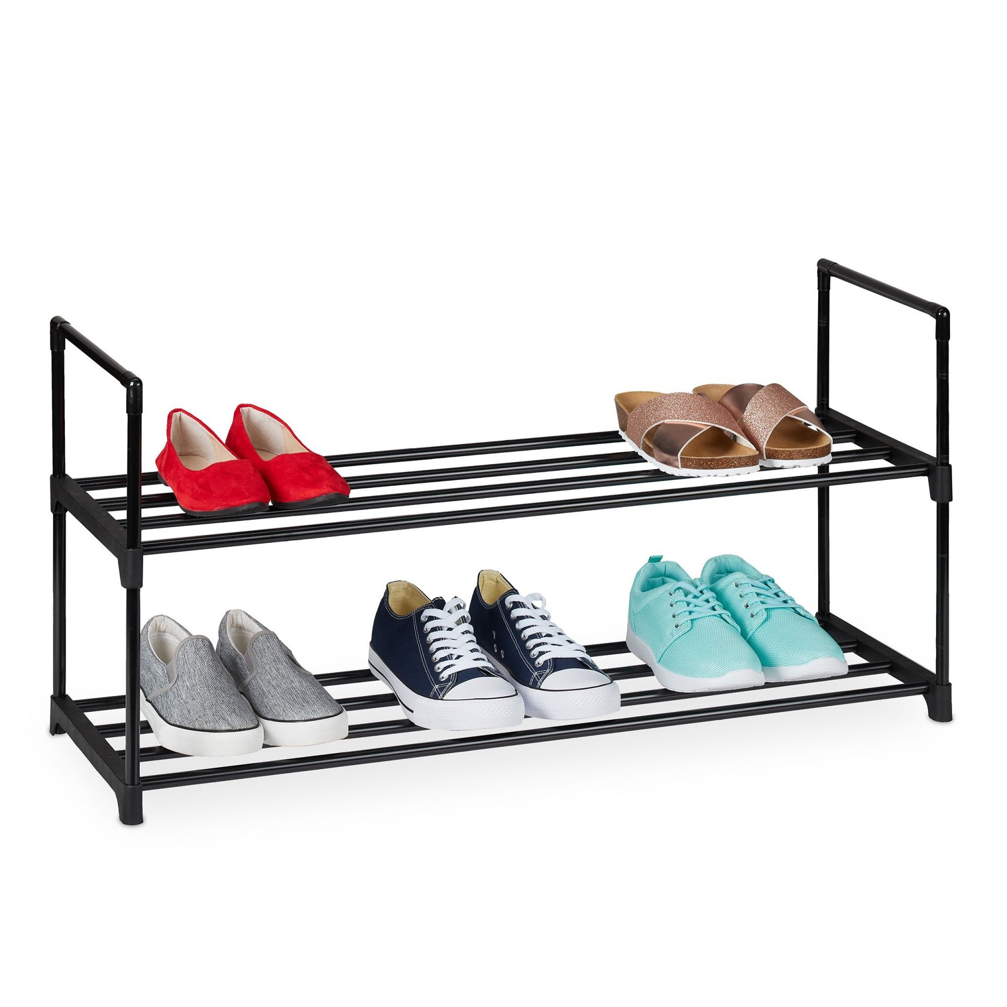 Scaffale per scarpe nero