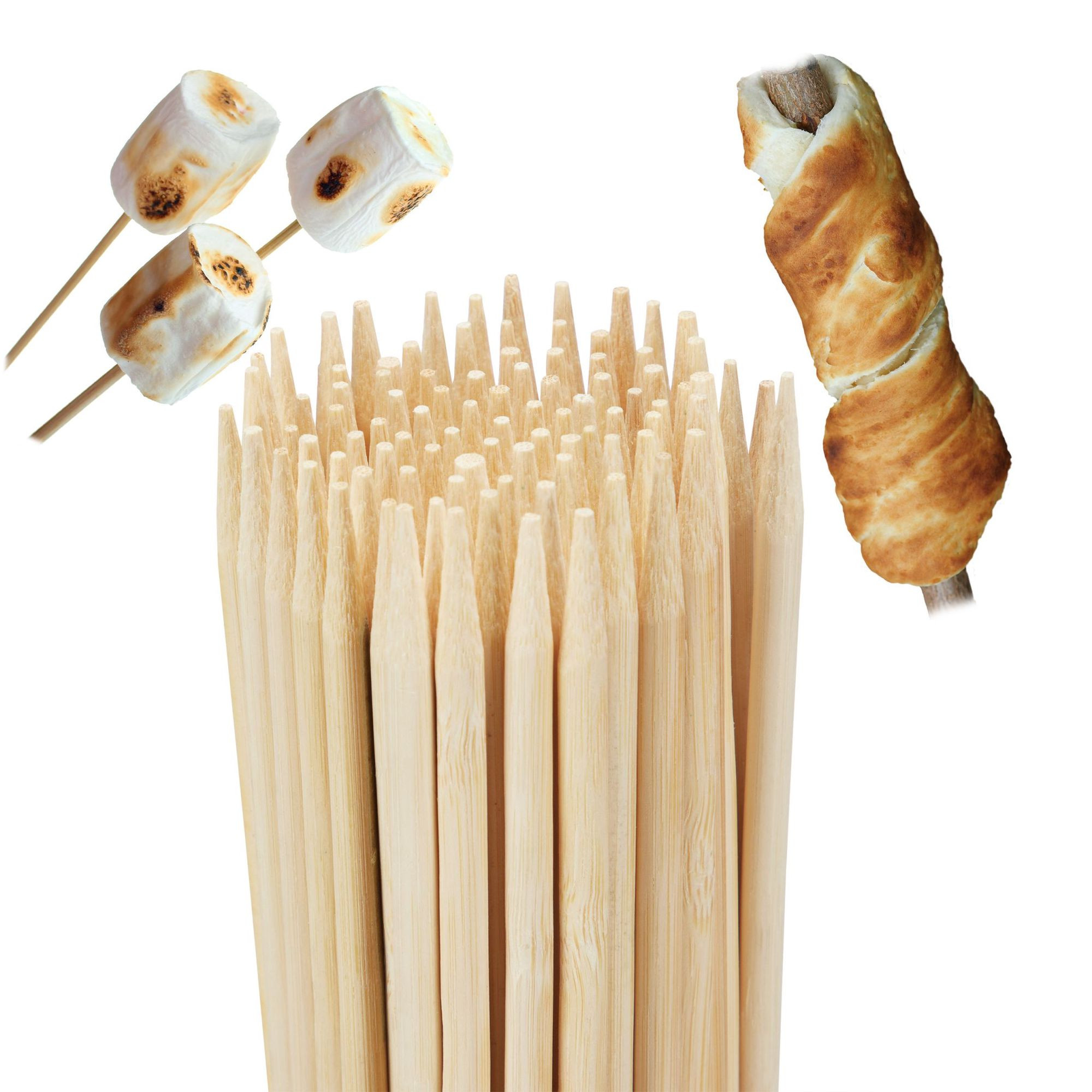 100 espetos de bambu com 90 cm de comprimento
