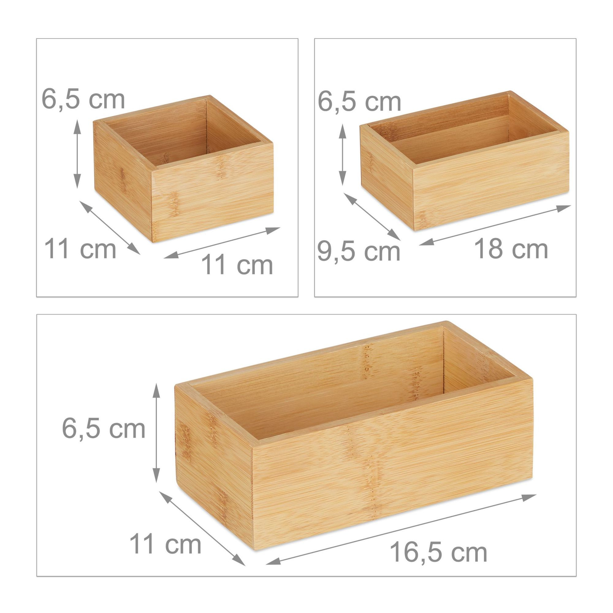 conjunto de 5 caixas de armazenamento de bambu