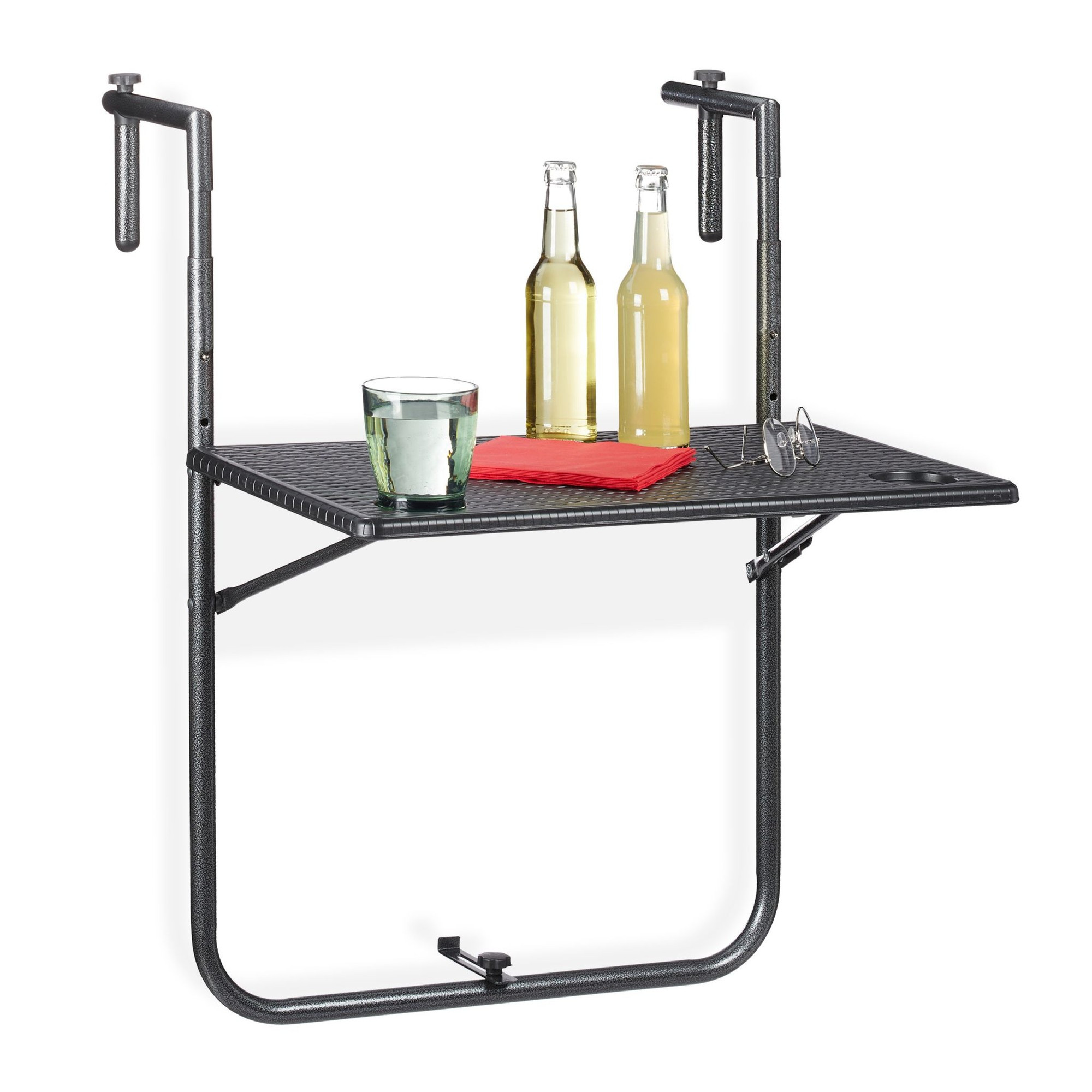Table de balcon pliable noire
