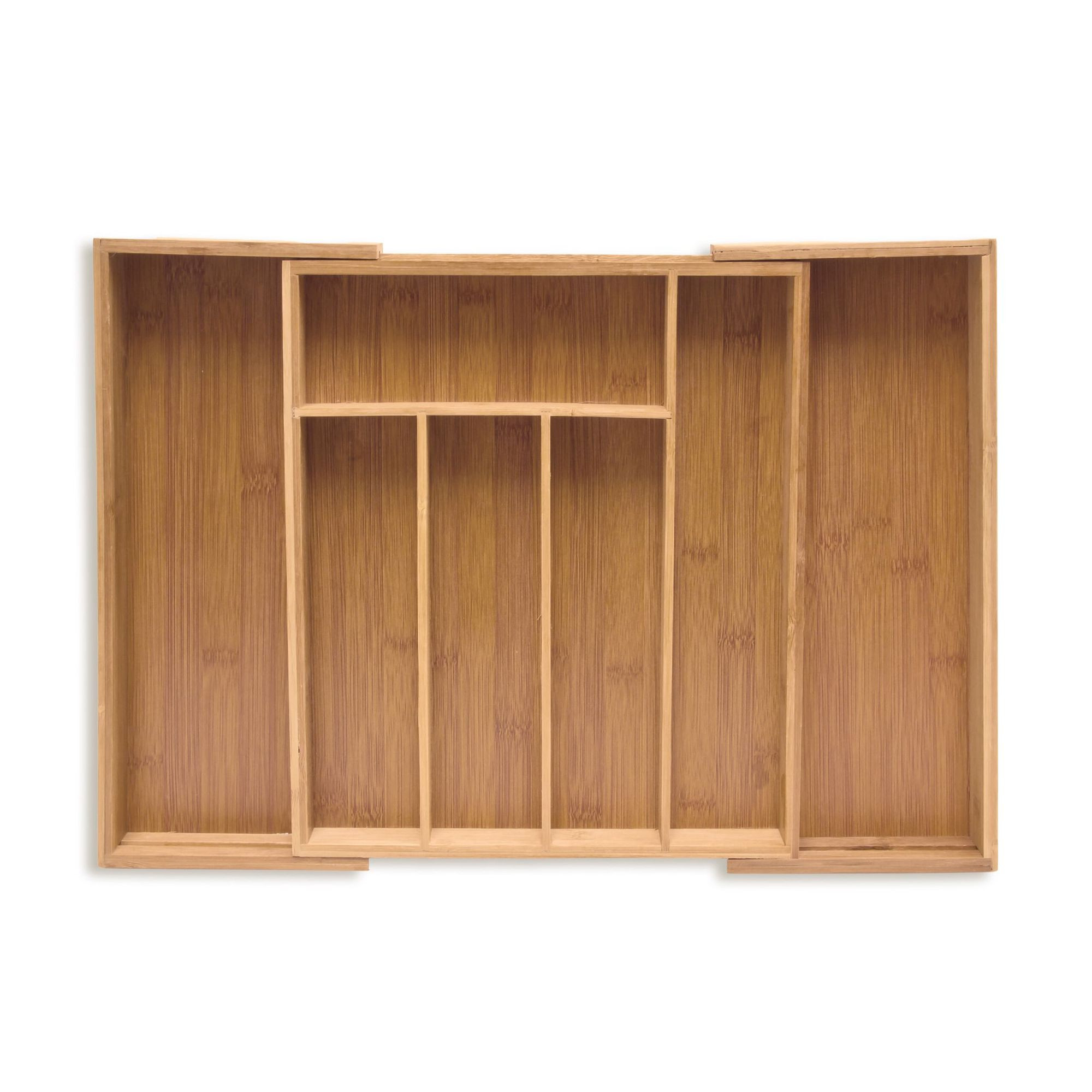 Cajón para cubiertos extra profundo de bambú extensible