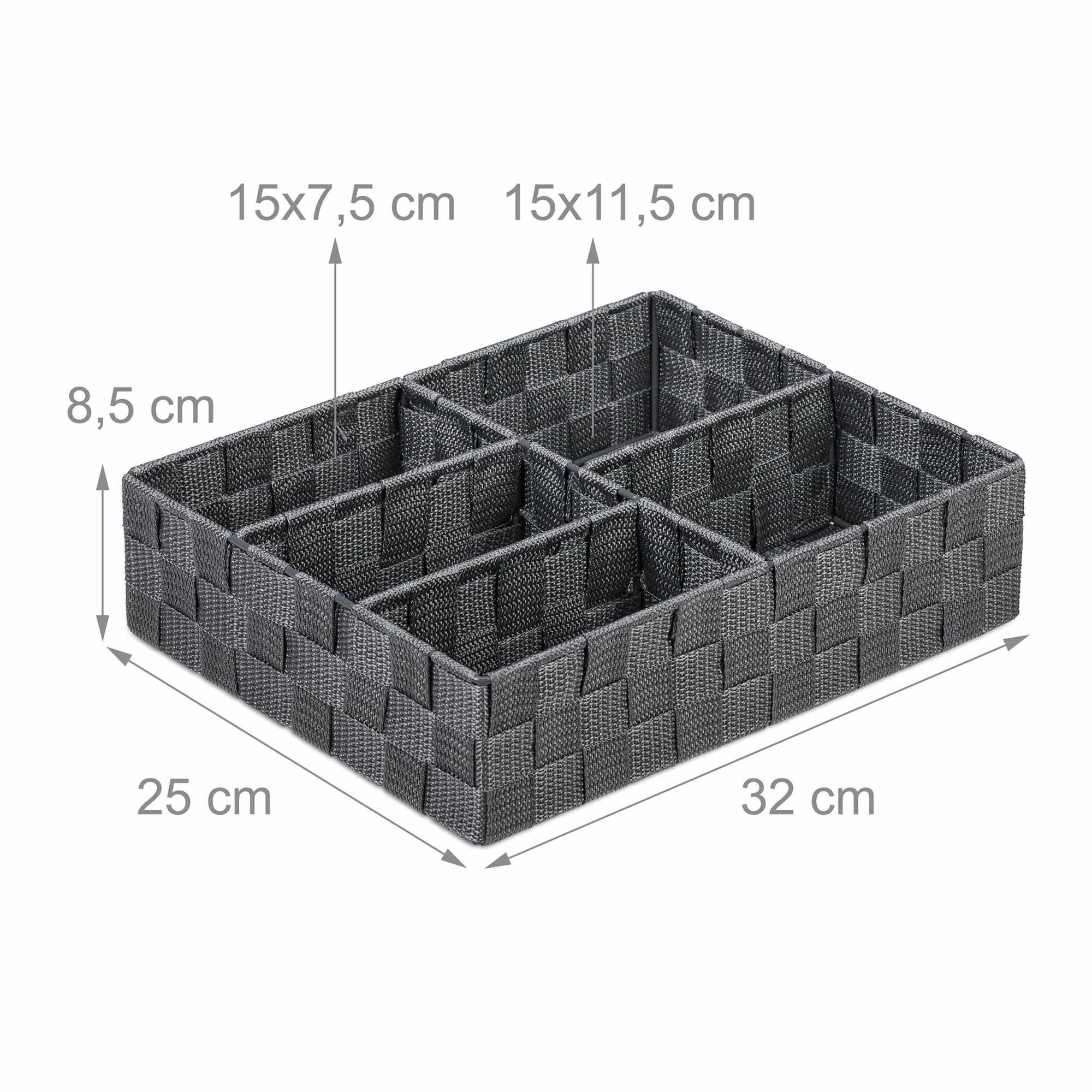 Cesto de armazenamento com 5 compartimentos