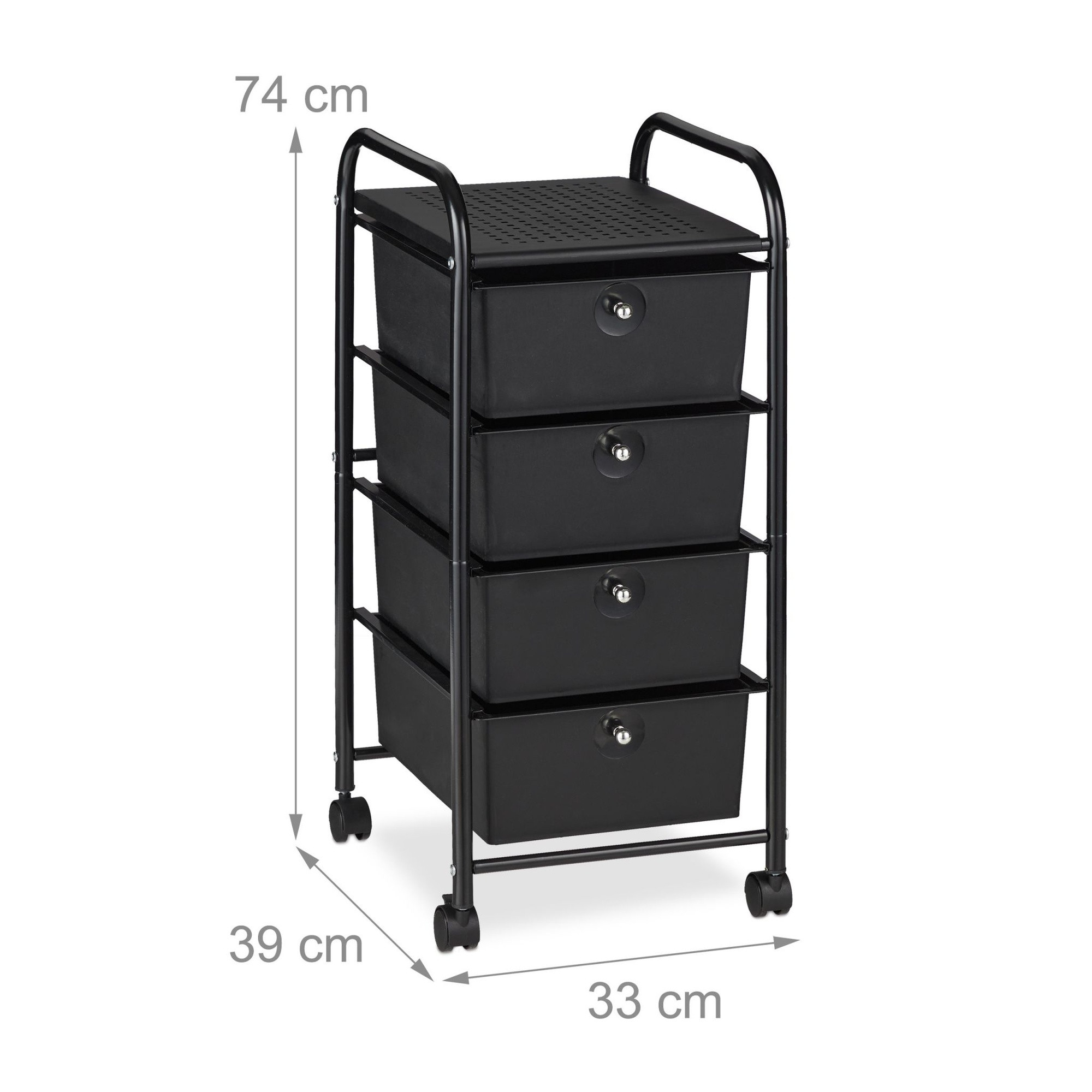 Bathroom trolley with 4 drawers