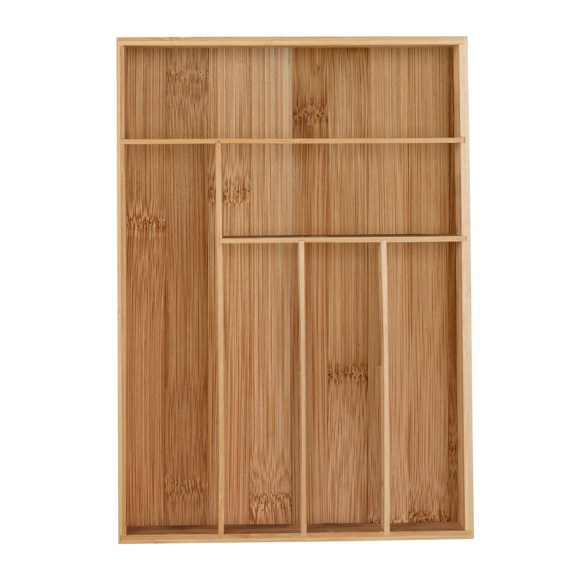 Caixa de talheres bambu 6 compartimentos
