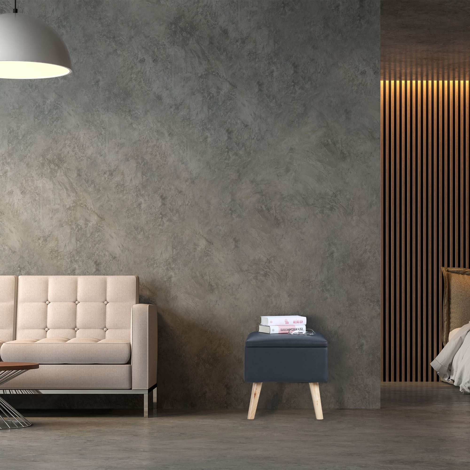 Hocker mit Stauraum Kunstleder