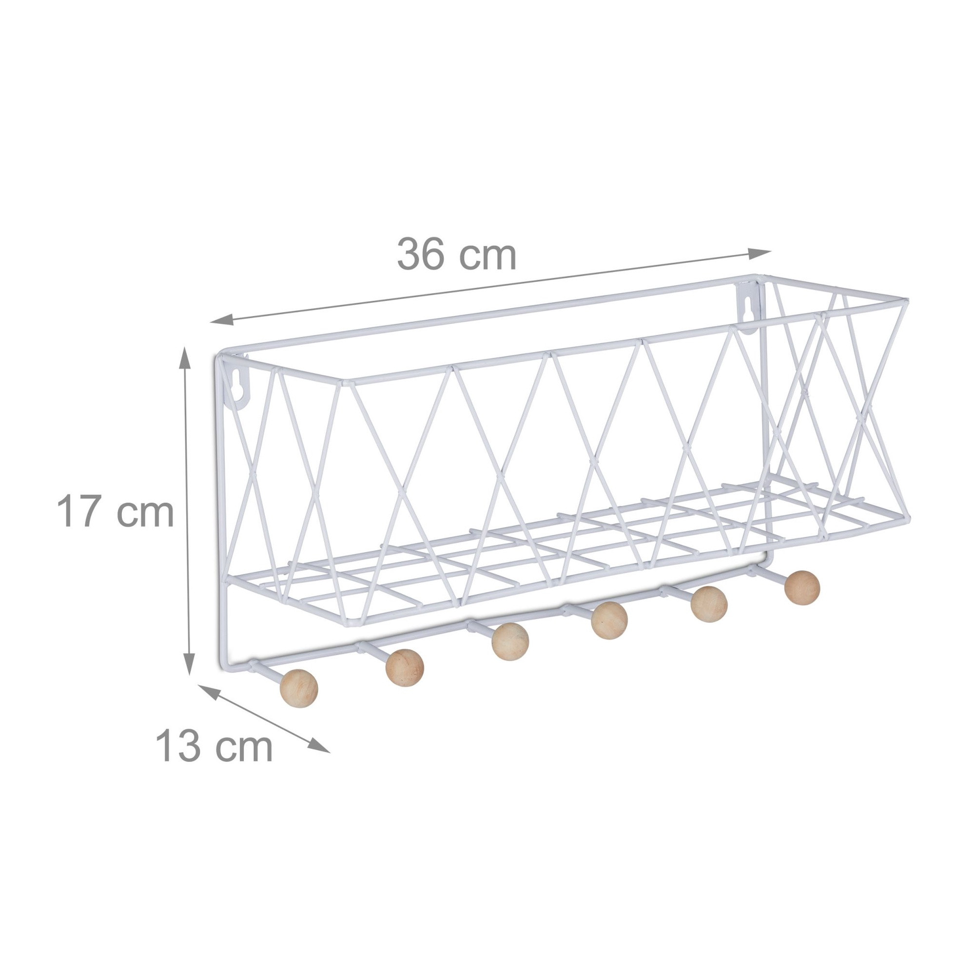 Wall shelf with hook strip
