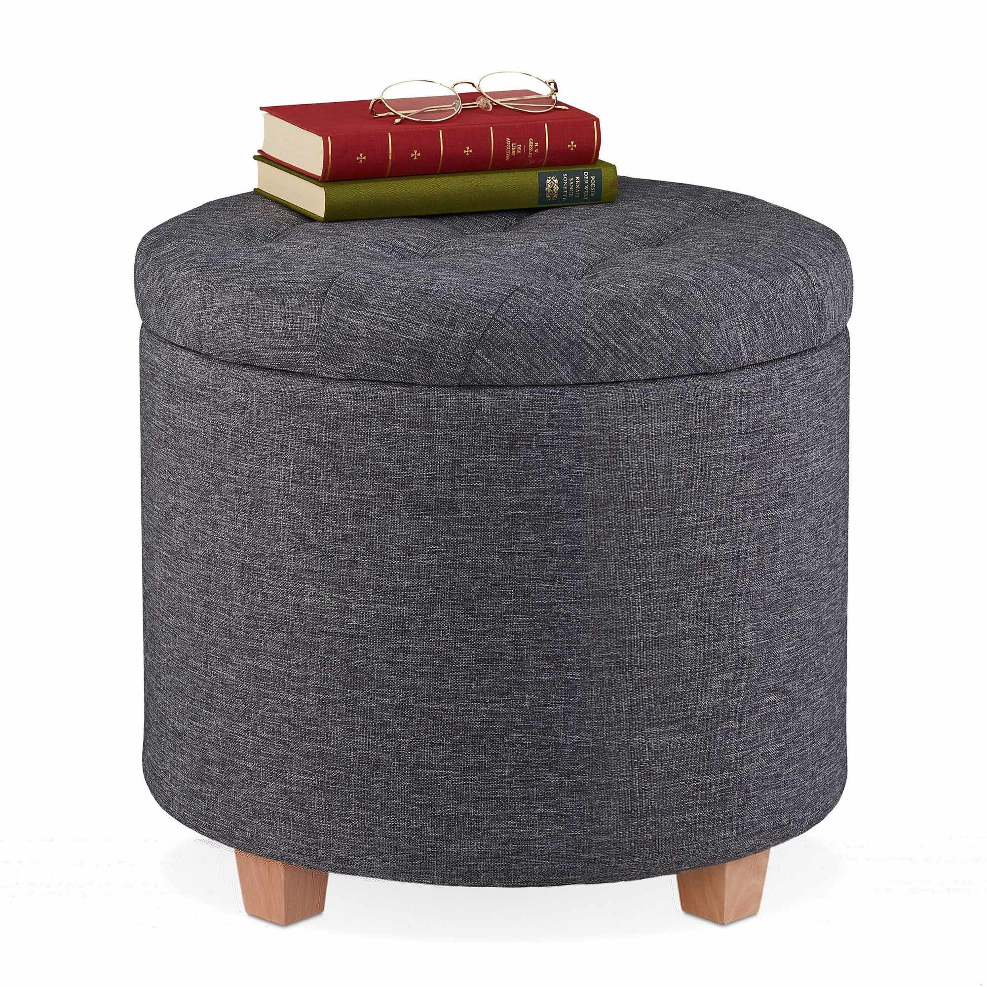 Runder Hocker mit Stauraum