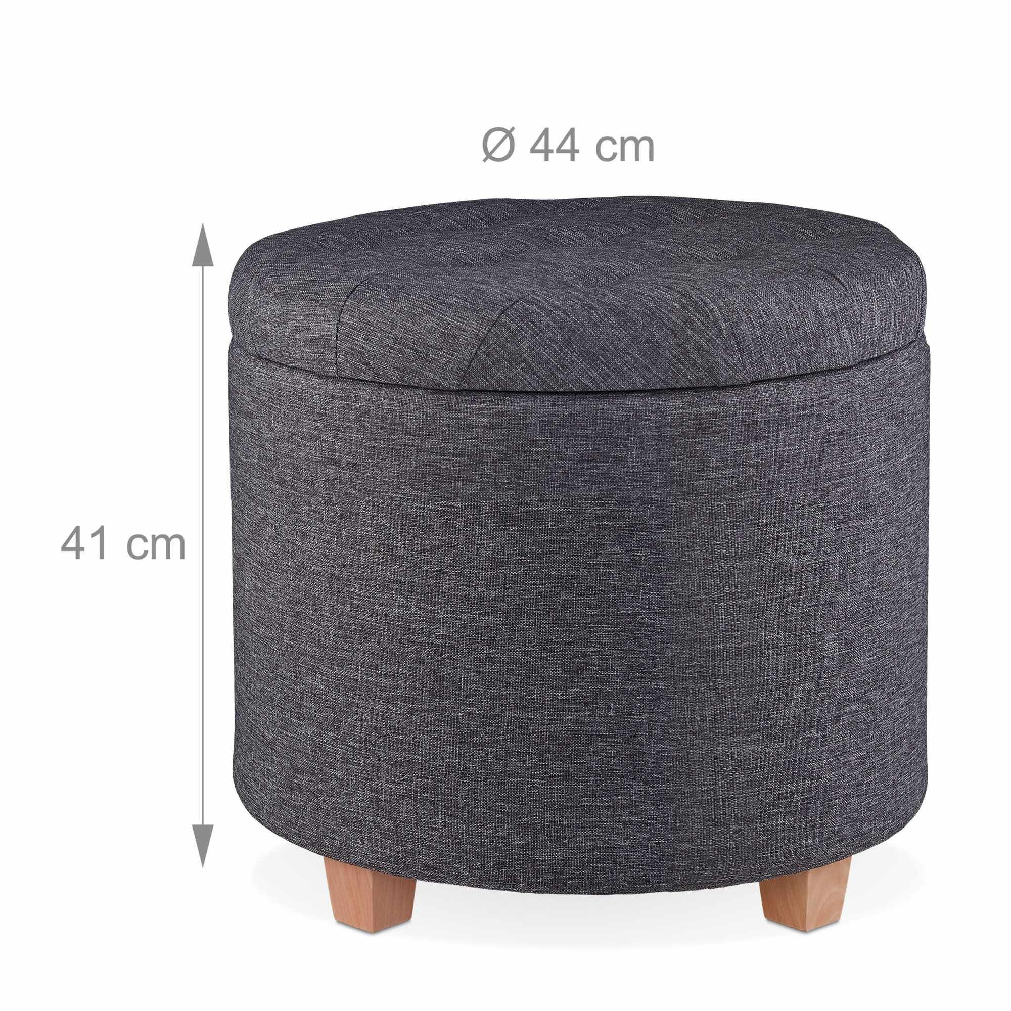 Runder Hocker mit Stauraum