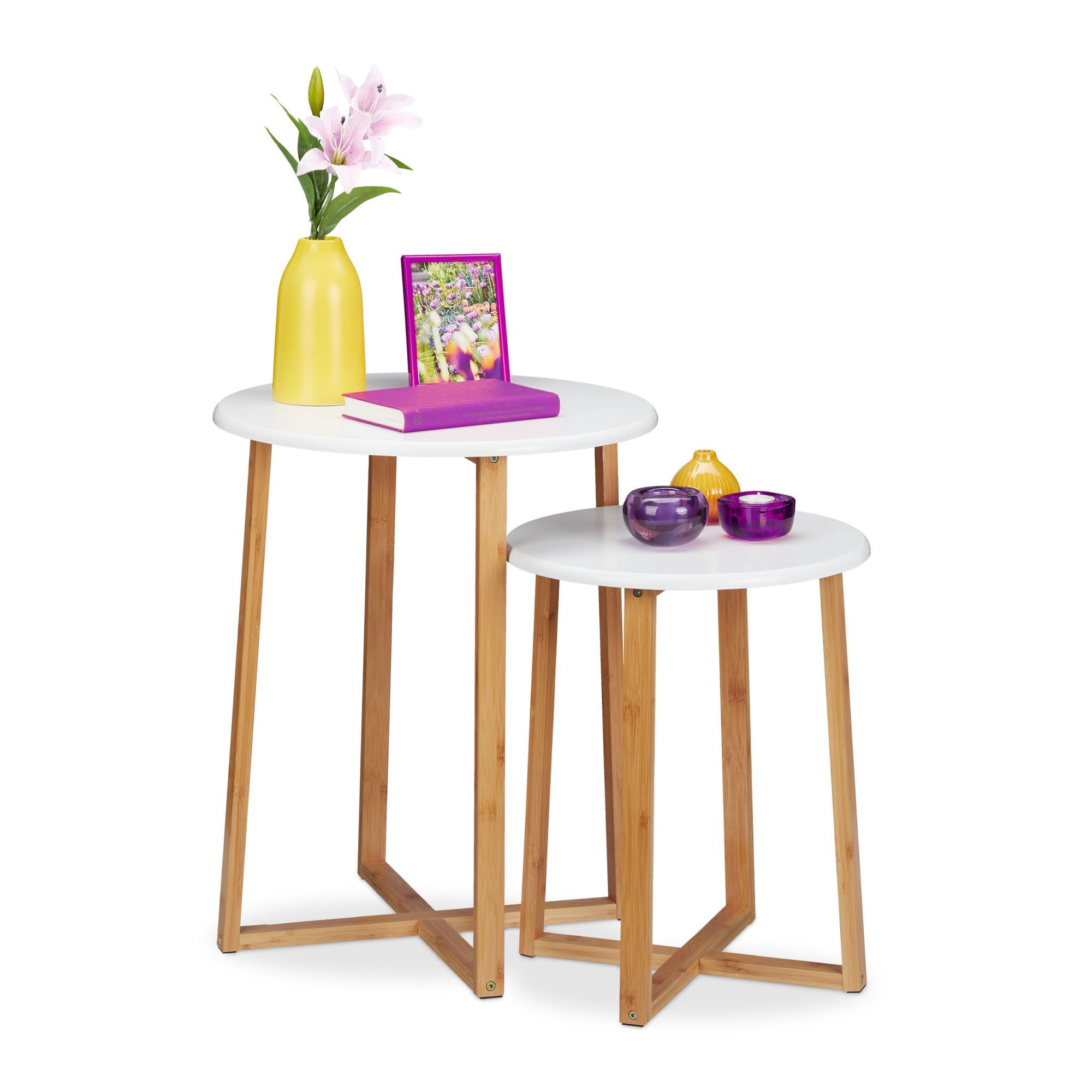 Salontafel in set van 2 wit