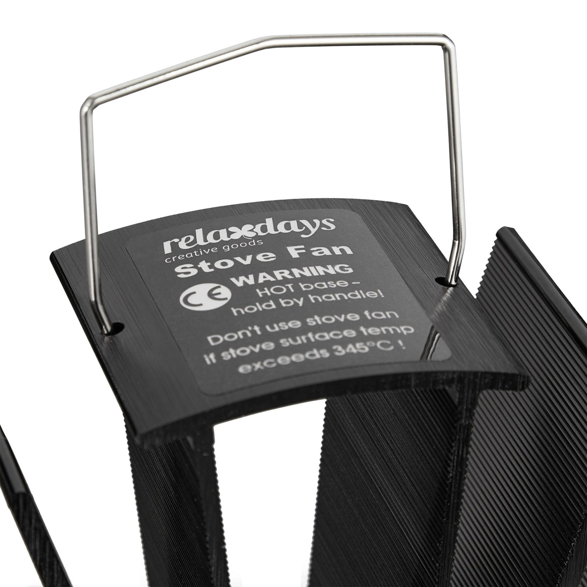 Schwarzer Ofenventilator ohne Strom